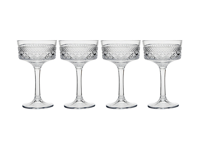Maxwell & Williams Speakeasy Coupe Glass Clear 280ml 4 Piece
