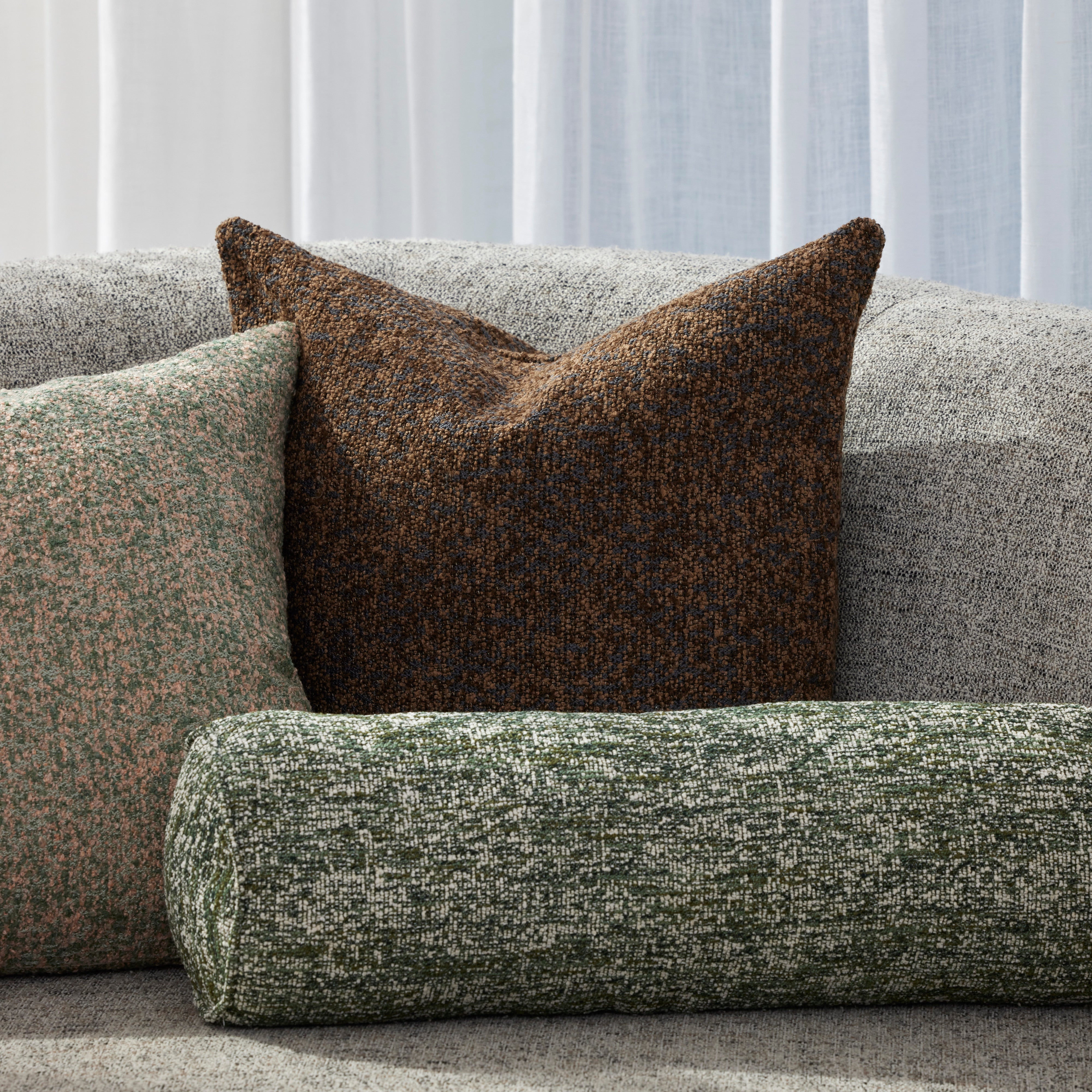 Amalfi Koba Boucle Cushion Brown Multi-Coloured