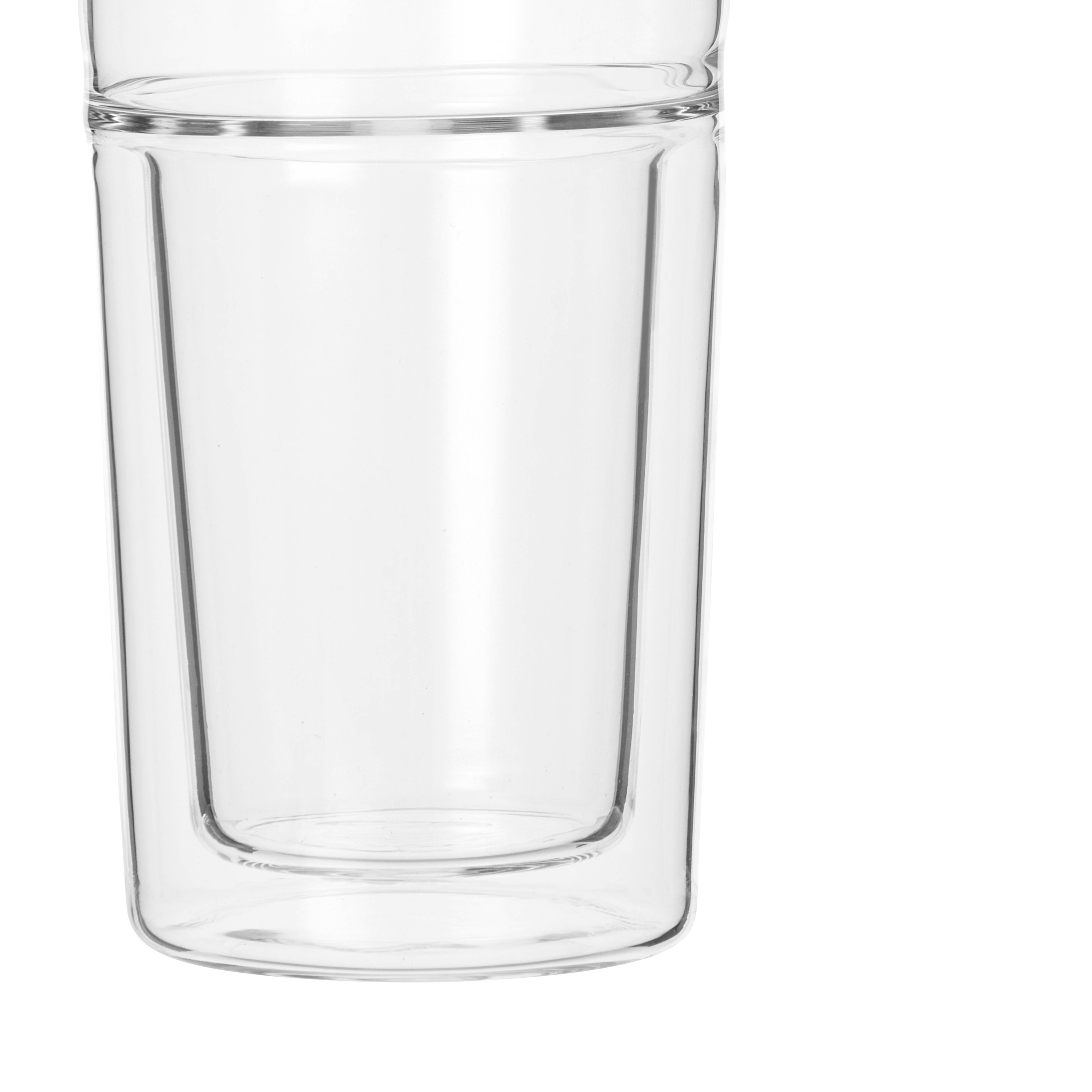 Leaf & Bean Double Wall Glass 90ml 2 Piece Set Clear