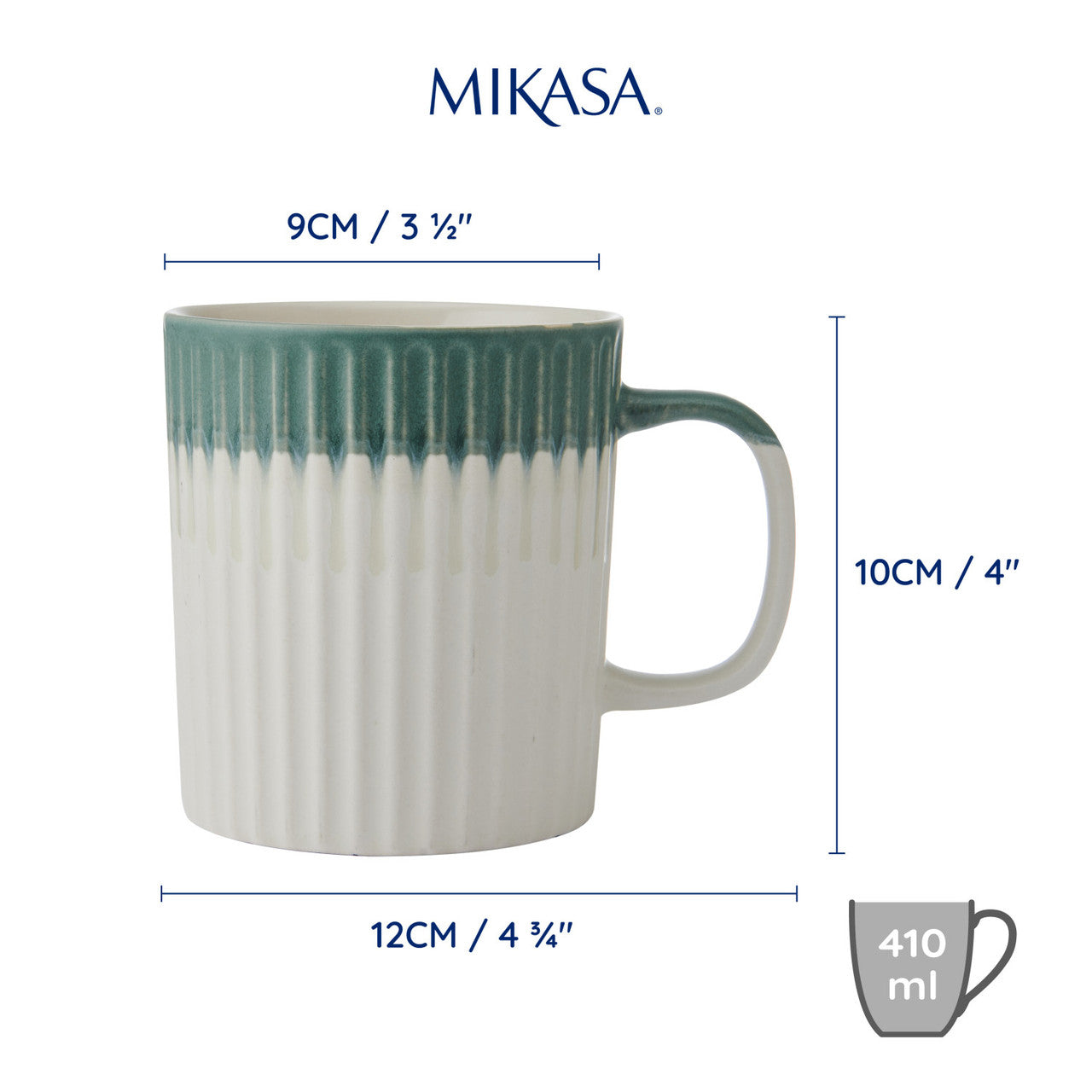 Mikasa Stoneware Mug 410ml (Green Textured)