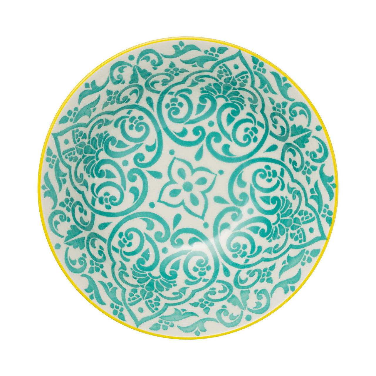 Mikasa Stoneware Ramen Bowl 21cm (Yellow & Blue Geometric)