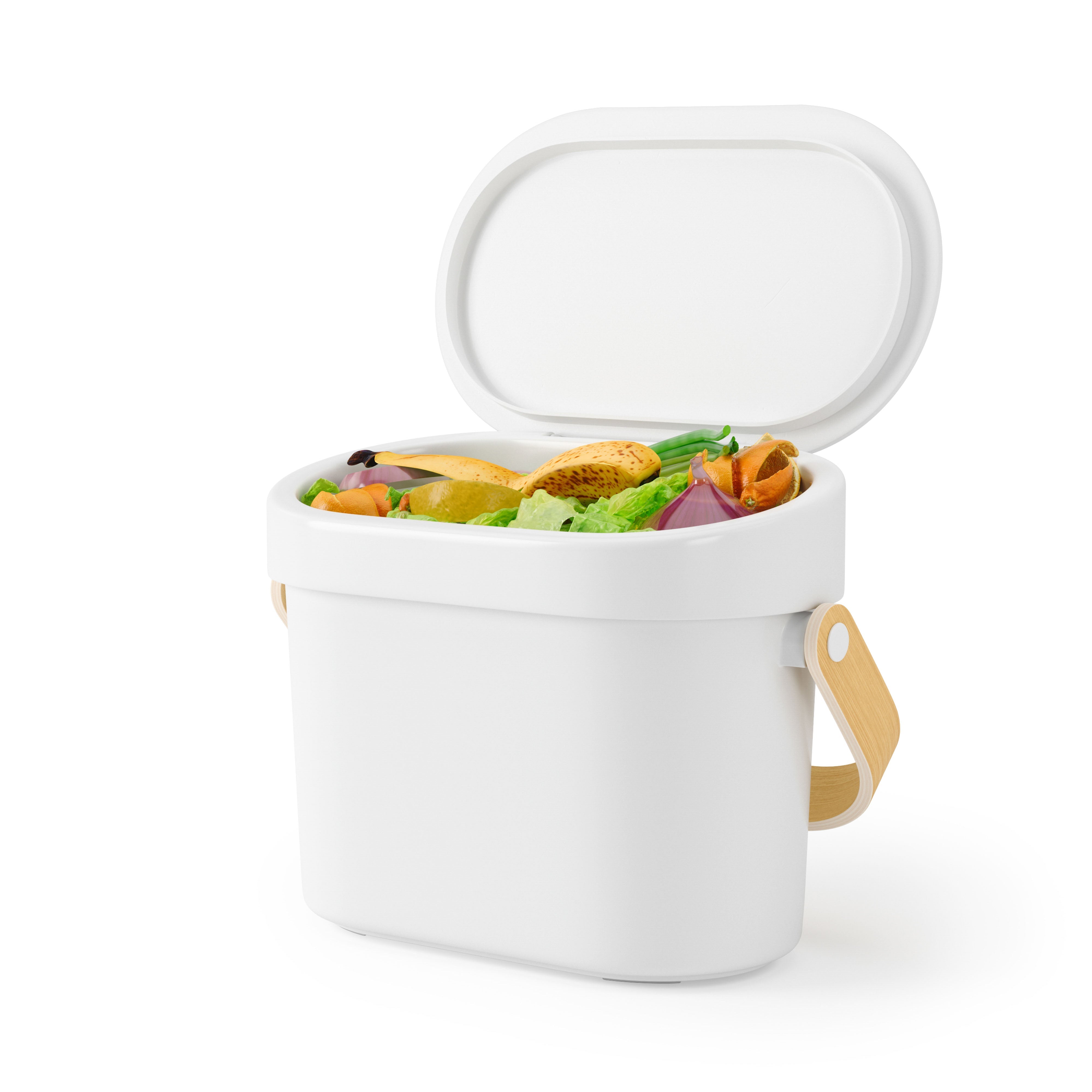 Umbra Bellwood Compost Bin White & Natural