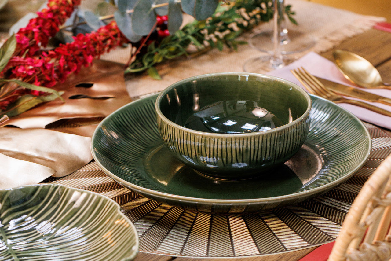 Mikasa PU Round Placemat Set 4 Piece 38cm (Gold)