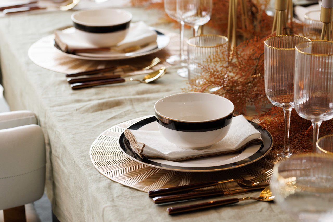 Mikasa Luxe Deco Fine China Dinner Set 12 Piece