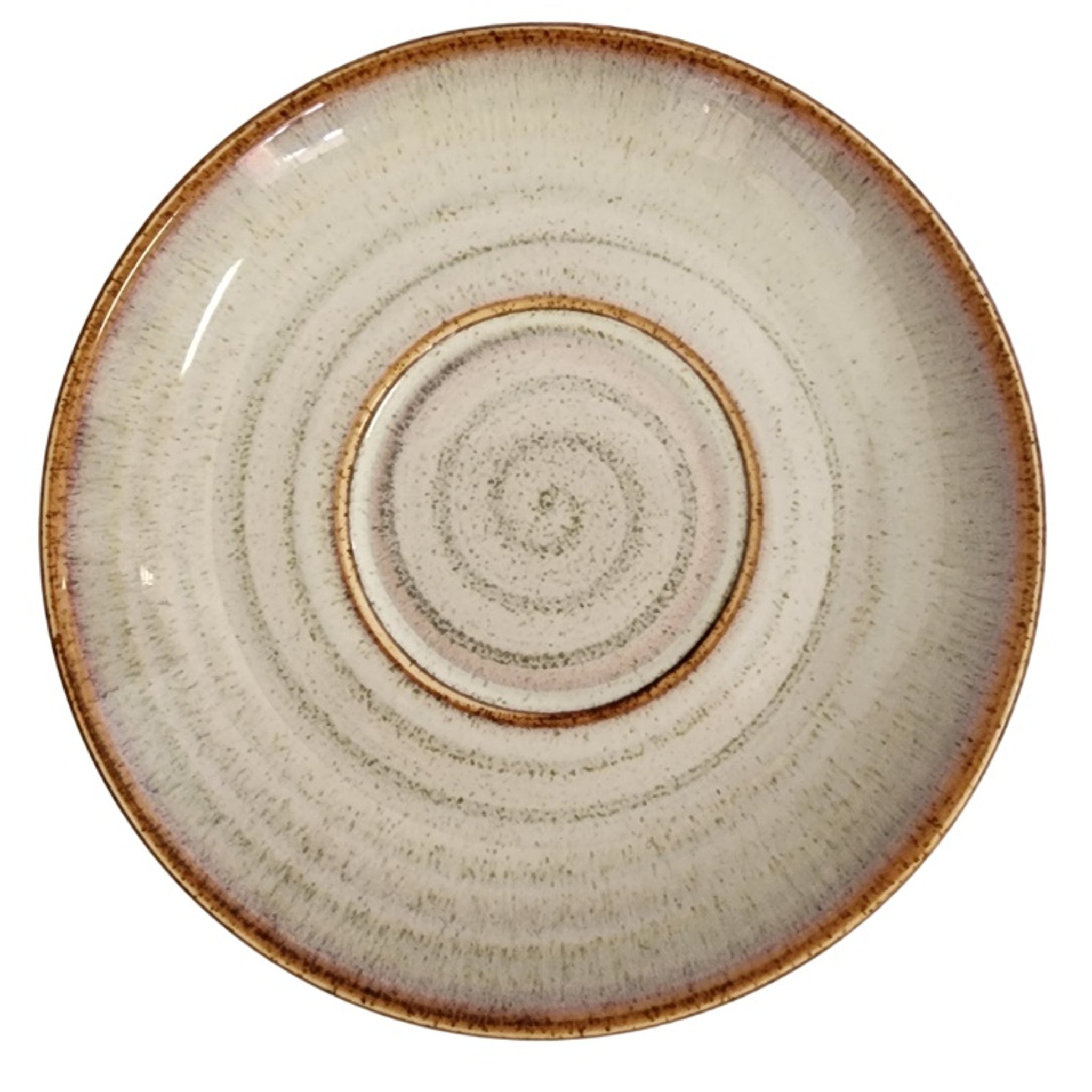 Incafe Reactive Beige Glaze Cappuccino Saucer 6 Piece