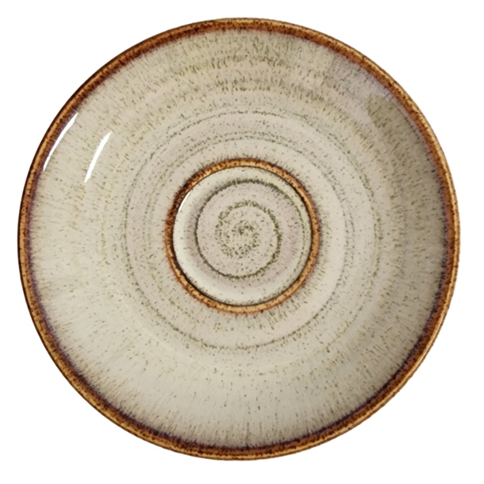 Incafe Reactive Beige Glaze Espresso Saucer 6 Piece