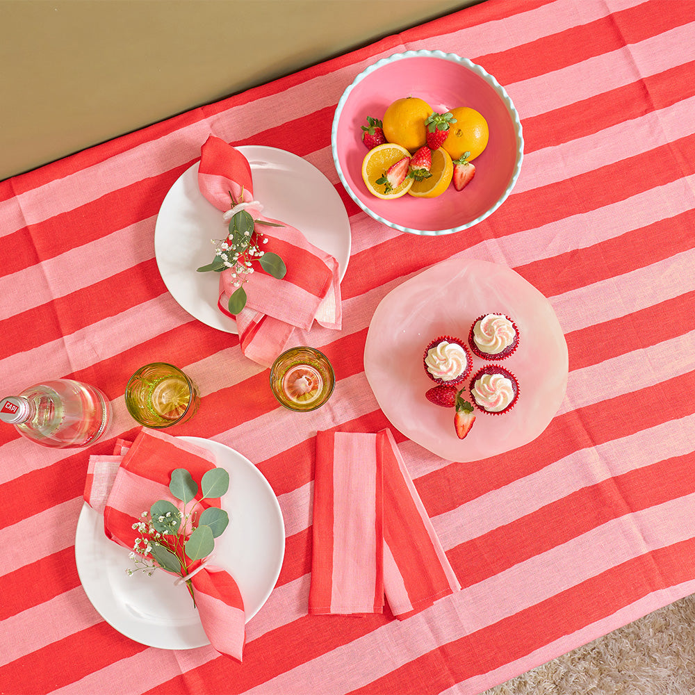 Annabel Trends Linen Tea Towel Red Stripe