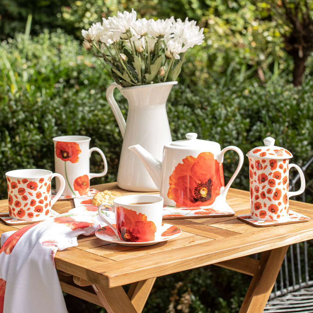 Ashdene Red Poppies Tea For One