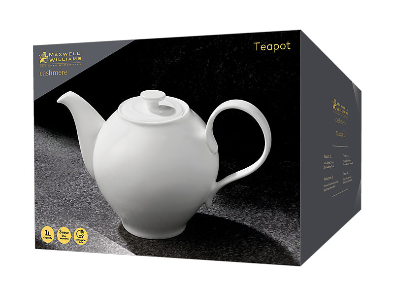 Maxwell & Williams Cashmere Round Teapot White 1L
