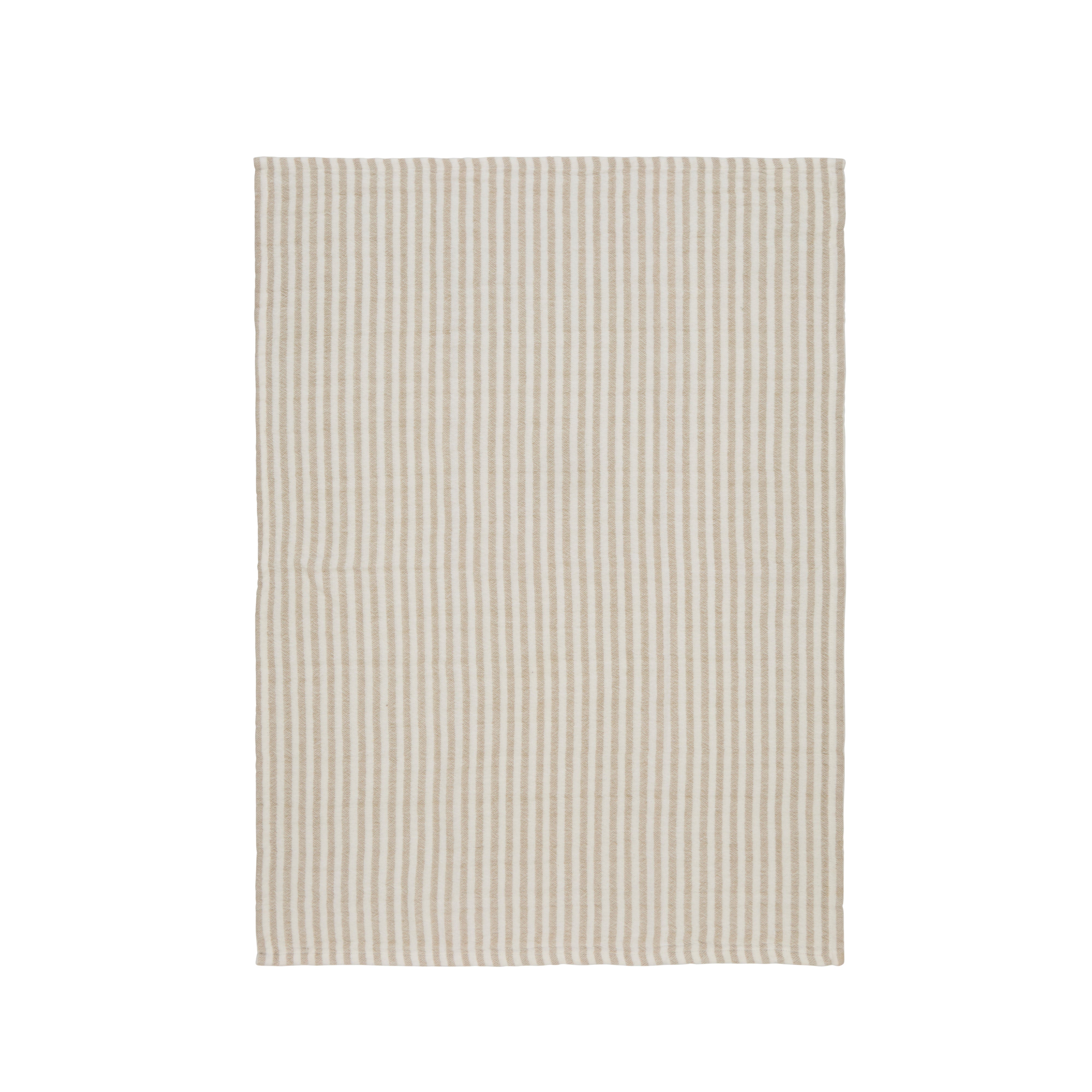 Davis & Waddell Heritage Stripe Cotton Tea Towel 2 Piece Set Beige & White