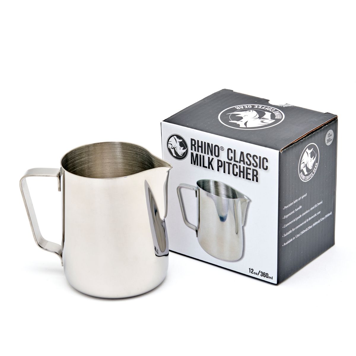 Rhino Classic Milk Pitcher - 360ml/12oz