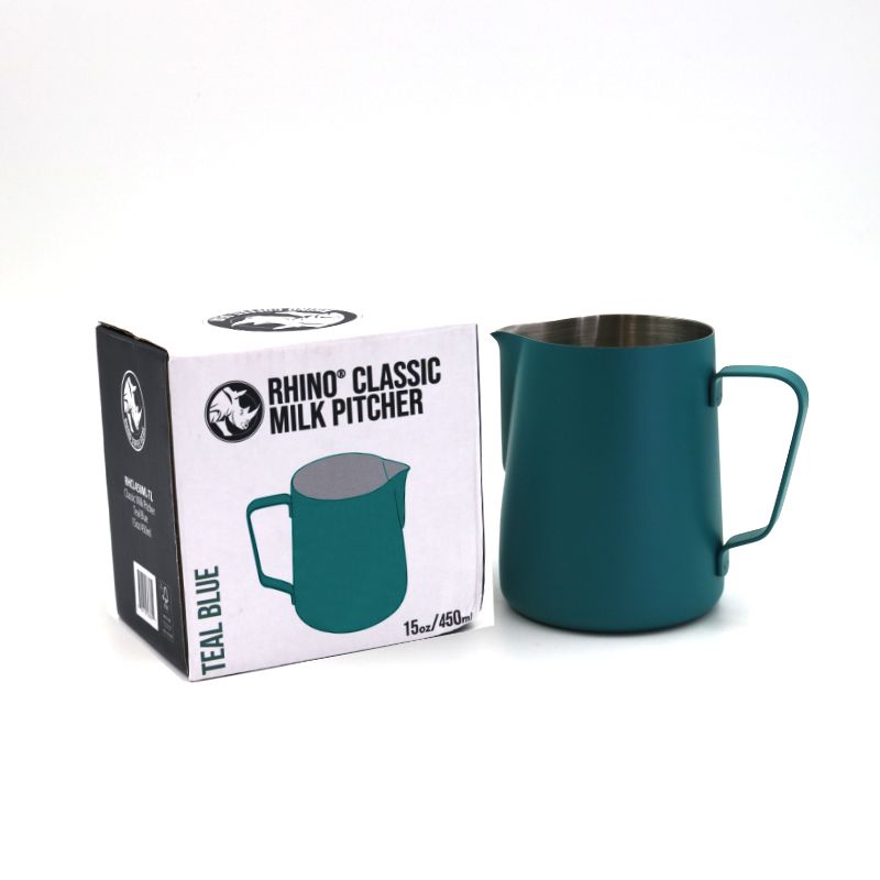 Rhino Classic Milk Pitcher 450ml (15oz) - Teal Blue