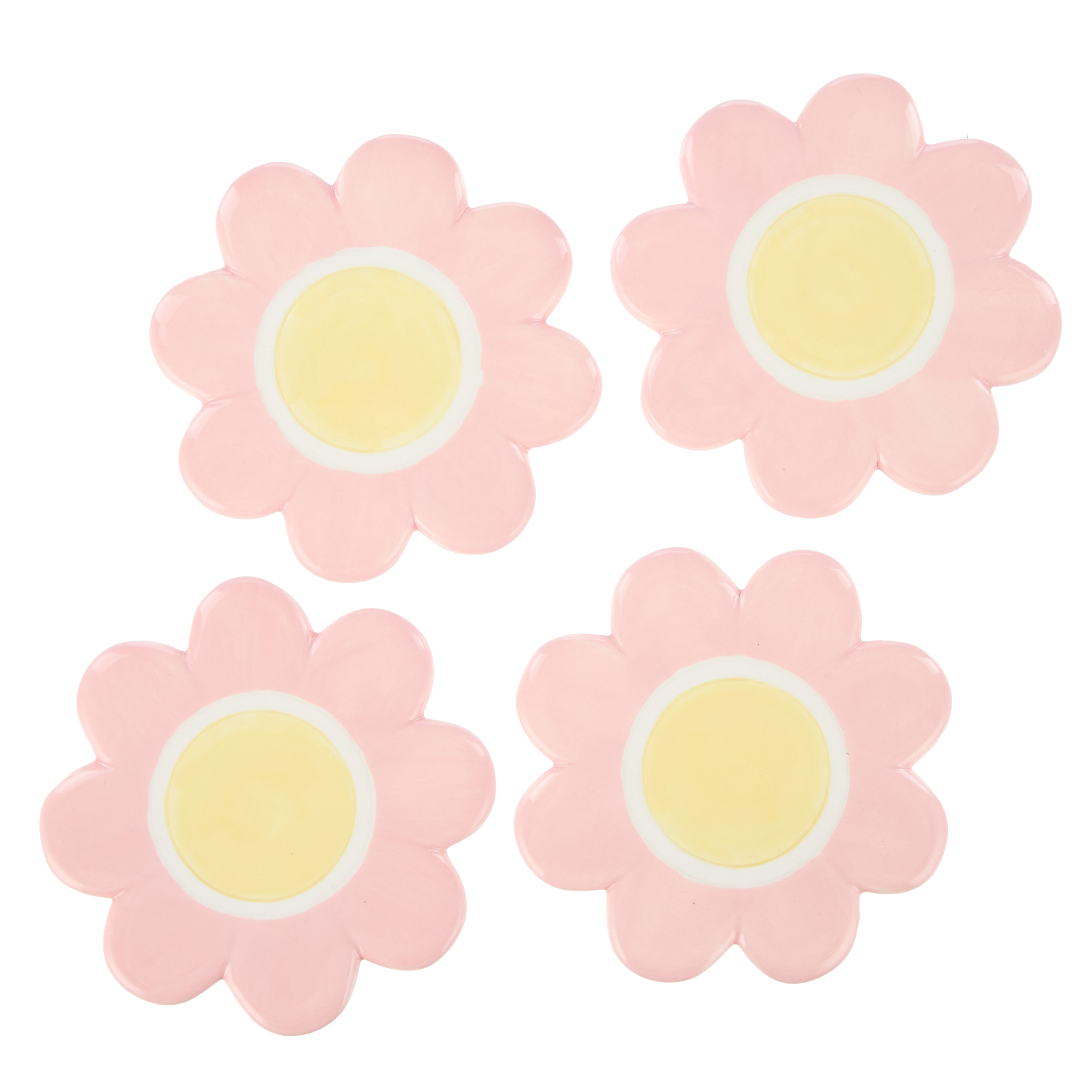 Emporium Posey Flower Coasters 4 Piece Set Pink