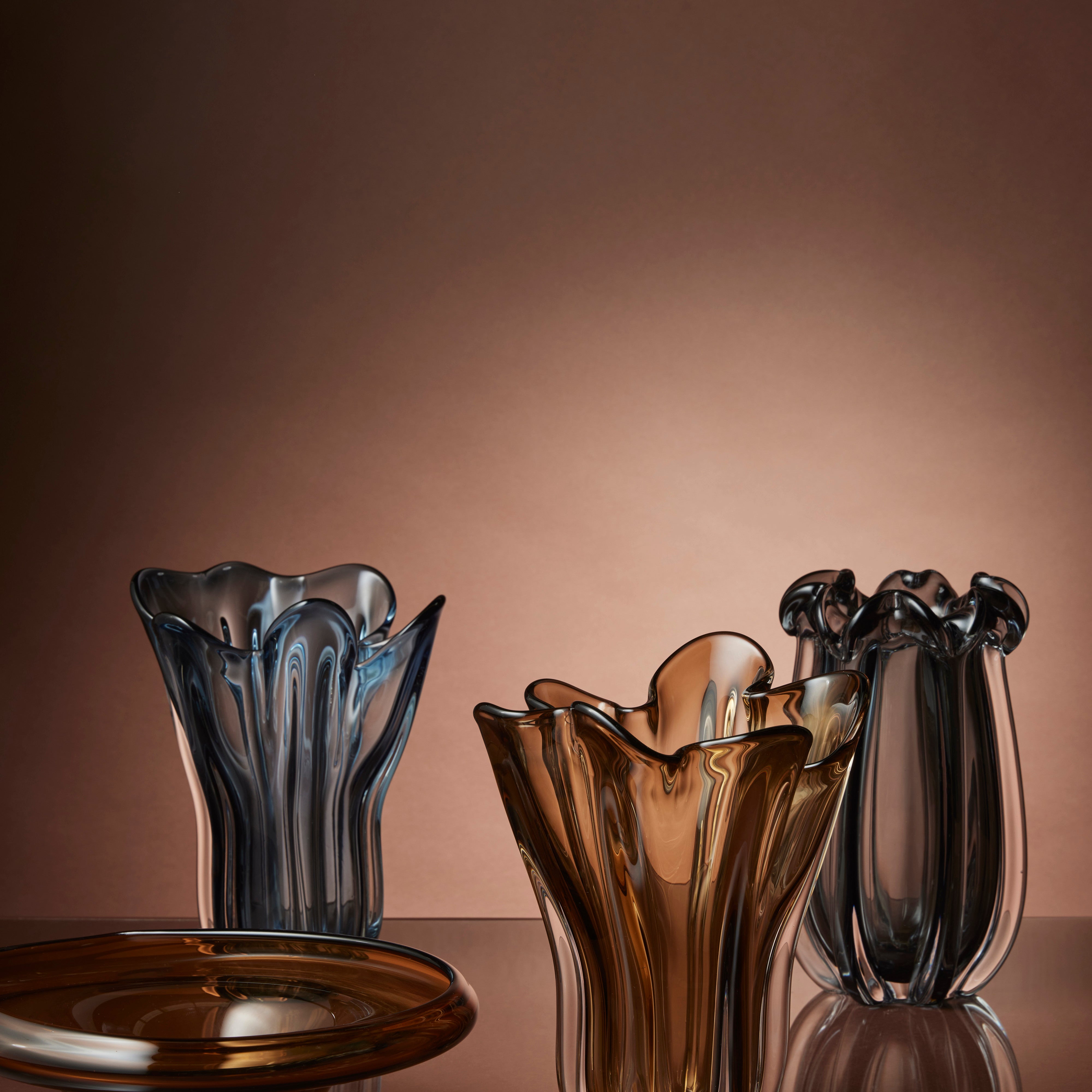 Amalfi Wavy Glass Bowl Brown