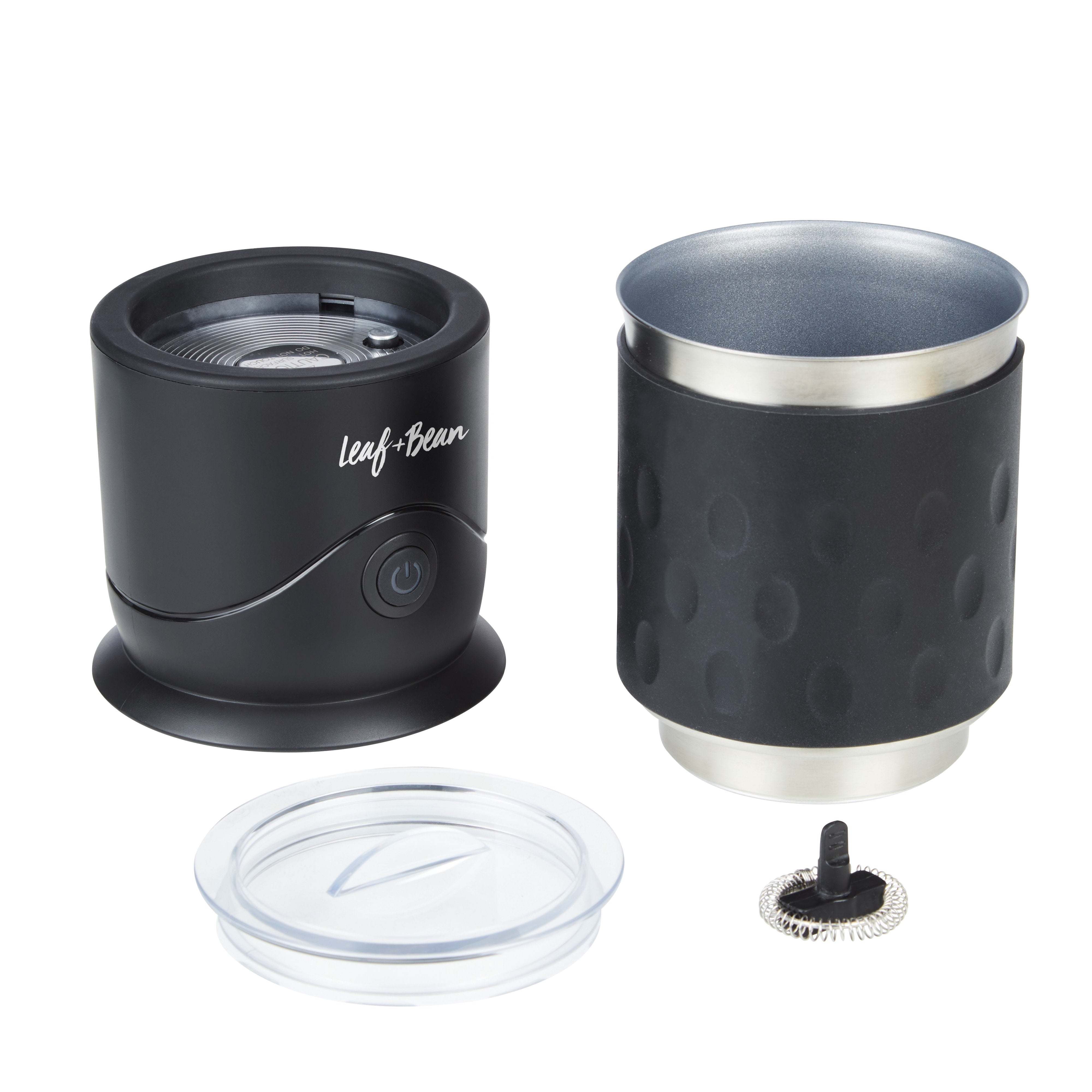 Leaf & Bean Electric Magnetic Milk Frother & Warmer Matte Black