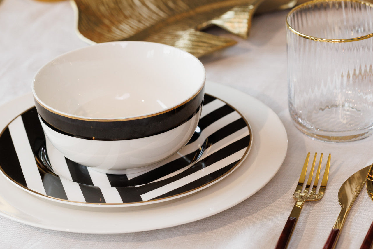 Mikasa Luxe Deco Fine China Cereal Bowl Set 4 Piece 14cm