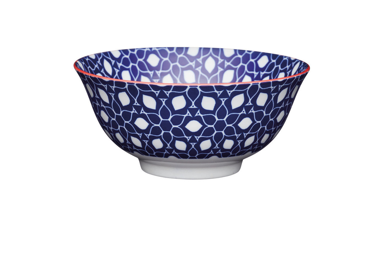 Mikasa Glazed Stoneware Bowl 15.5cm (Blue Floral)