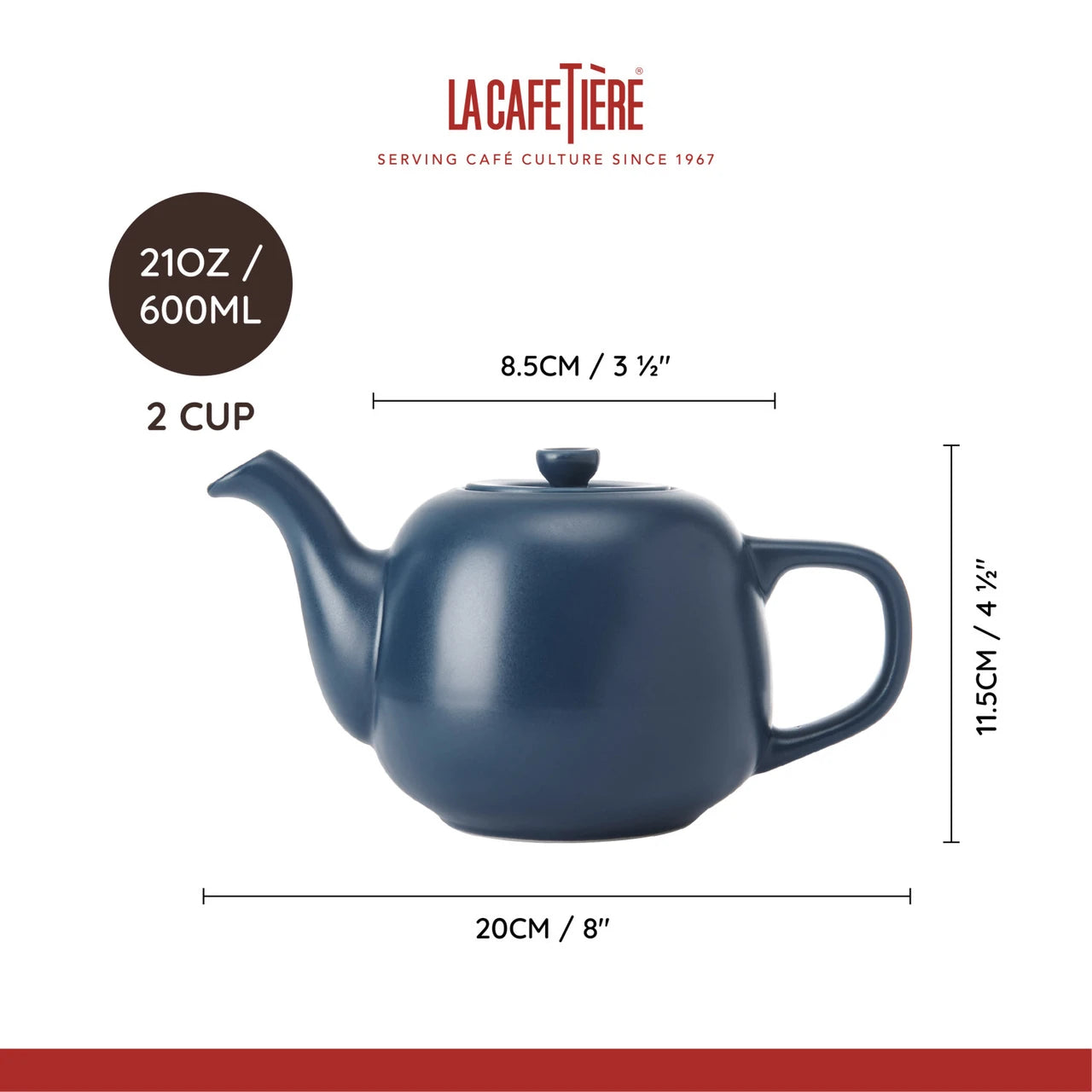La Cafetière Ceramic Teapot 600ml (Navy)