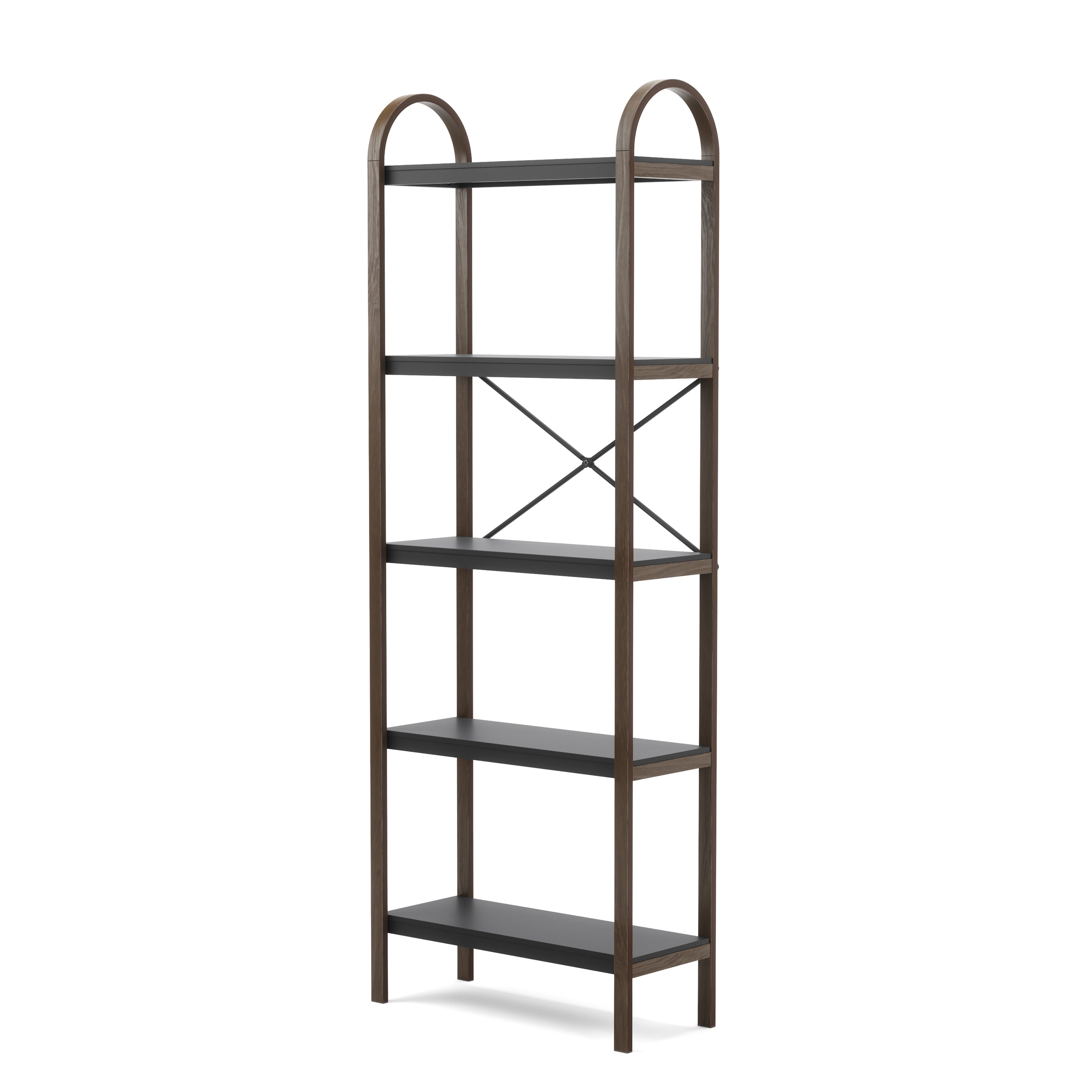 Umbra Bellwood Freestanding Shelf 5 Tier Black & Walnut