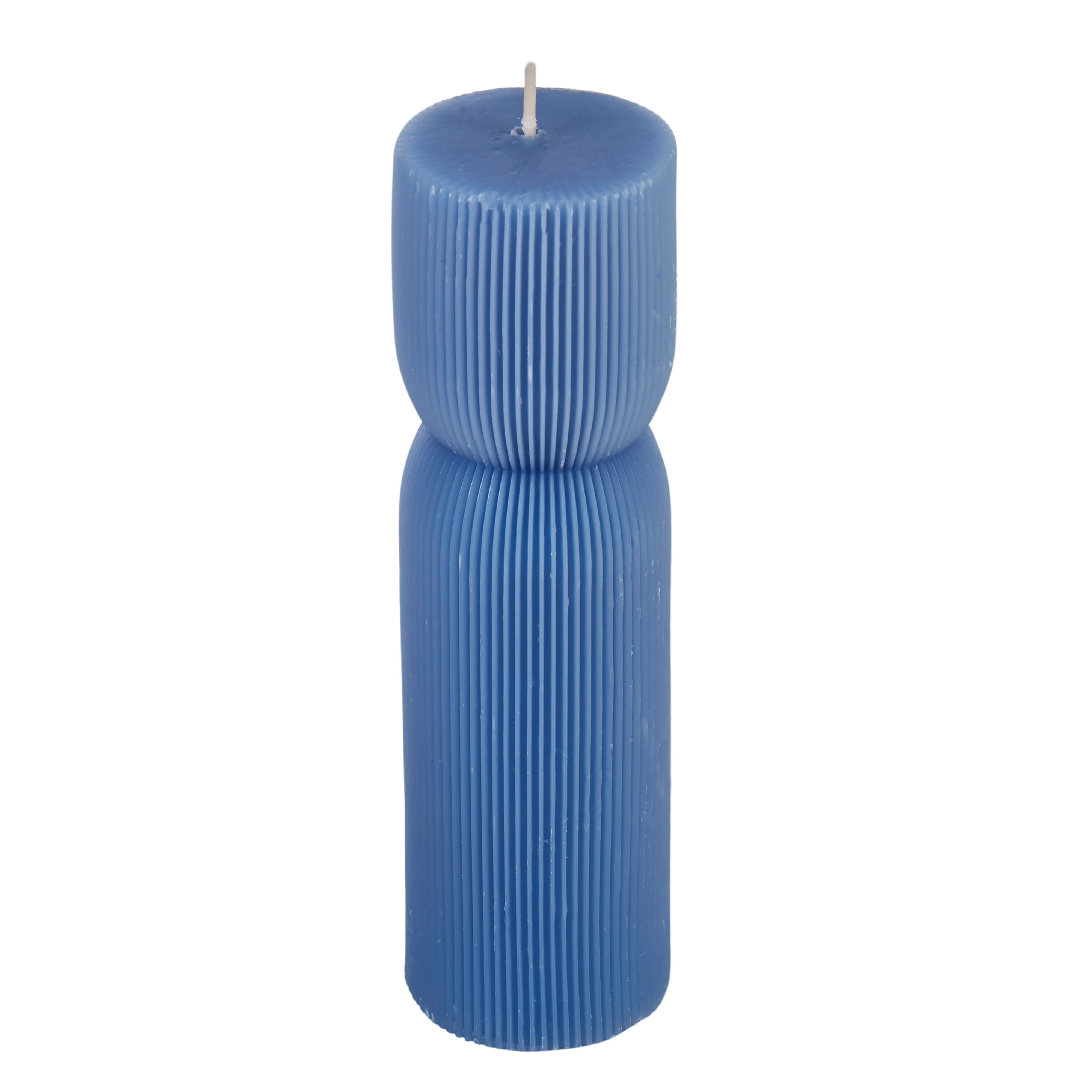 Amalfi Estelle Hourglass Pillar Candle Blue