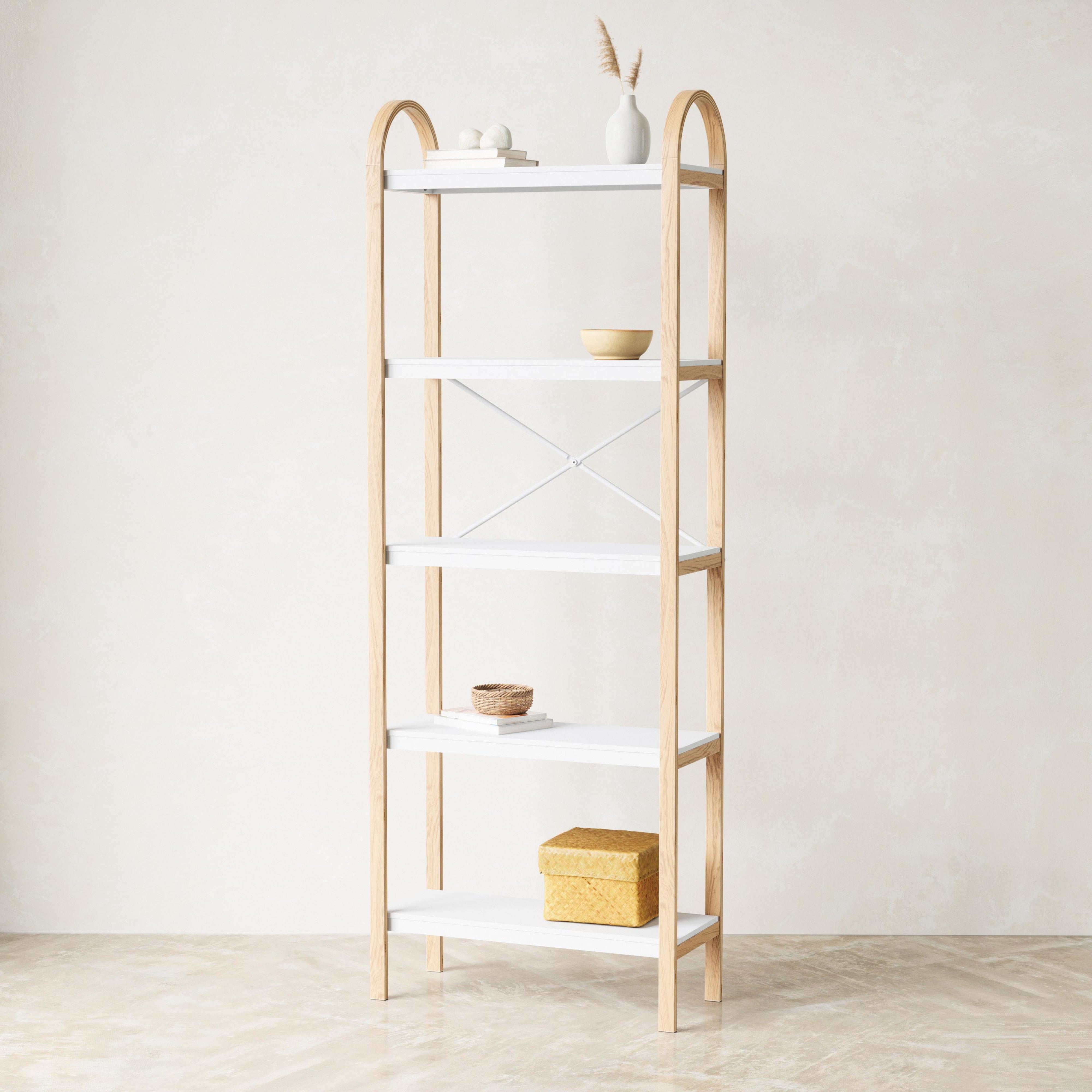 Umbra Bellwood Freestanding Shelf 5 Tier White & Natural