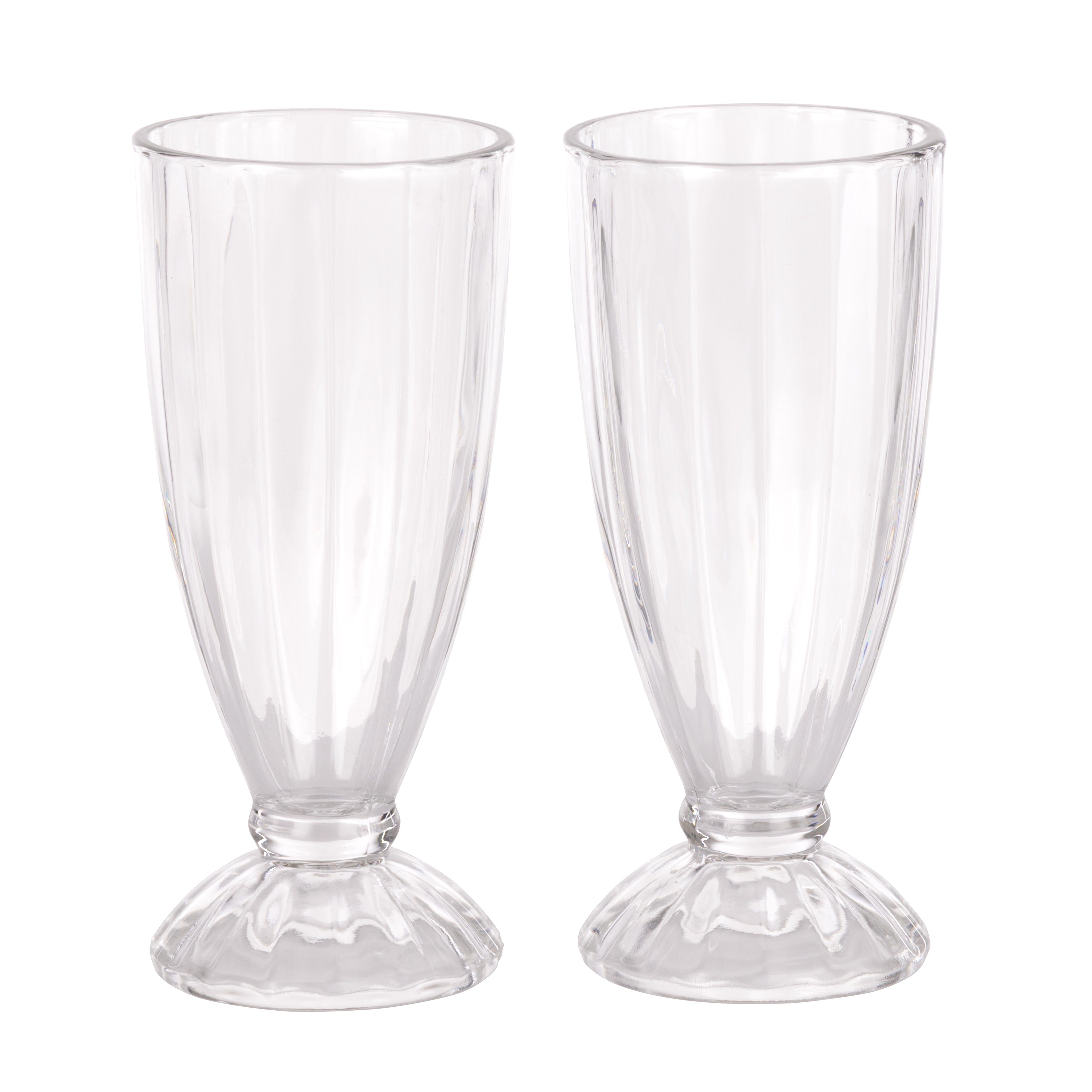 Davis & Waddell Betty Glass Milkshake Glasses 2 Piece Set Clear