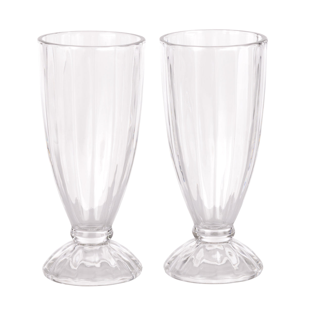 Davis & Waddell Betty Glass Milkshake Glasses 2 Piece Set Clear