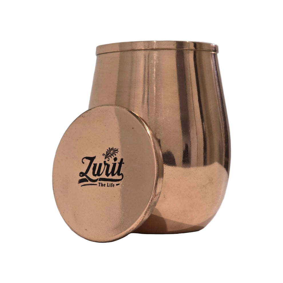 Zurit Luxe Premium Copper Cup with Lid - 300ml
