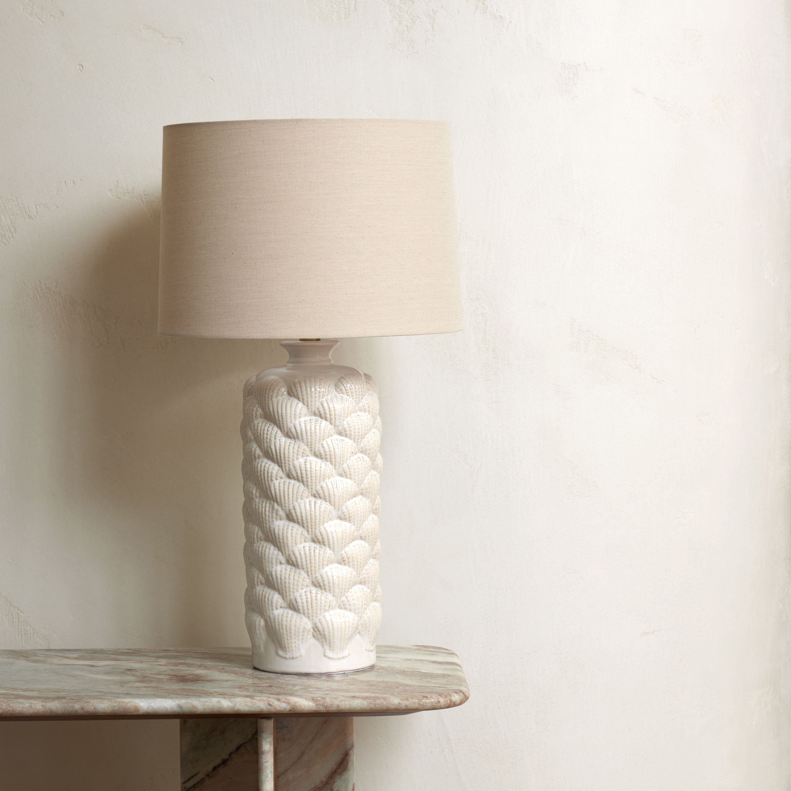 Amalfi Amara Table Lamp White & Natural