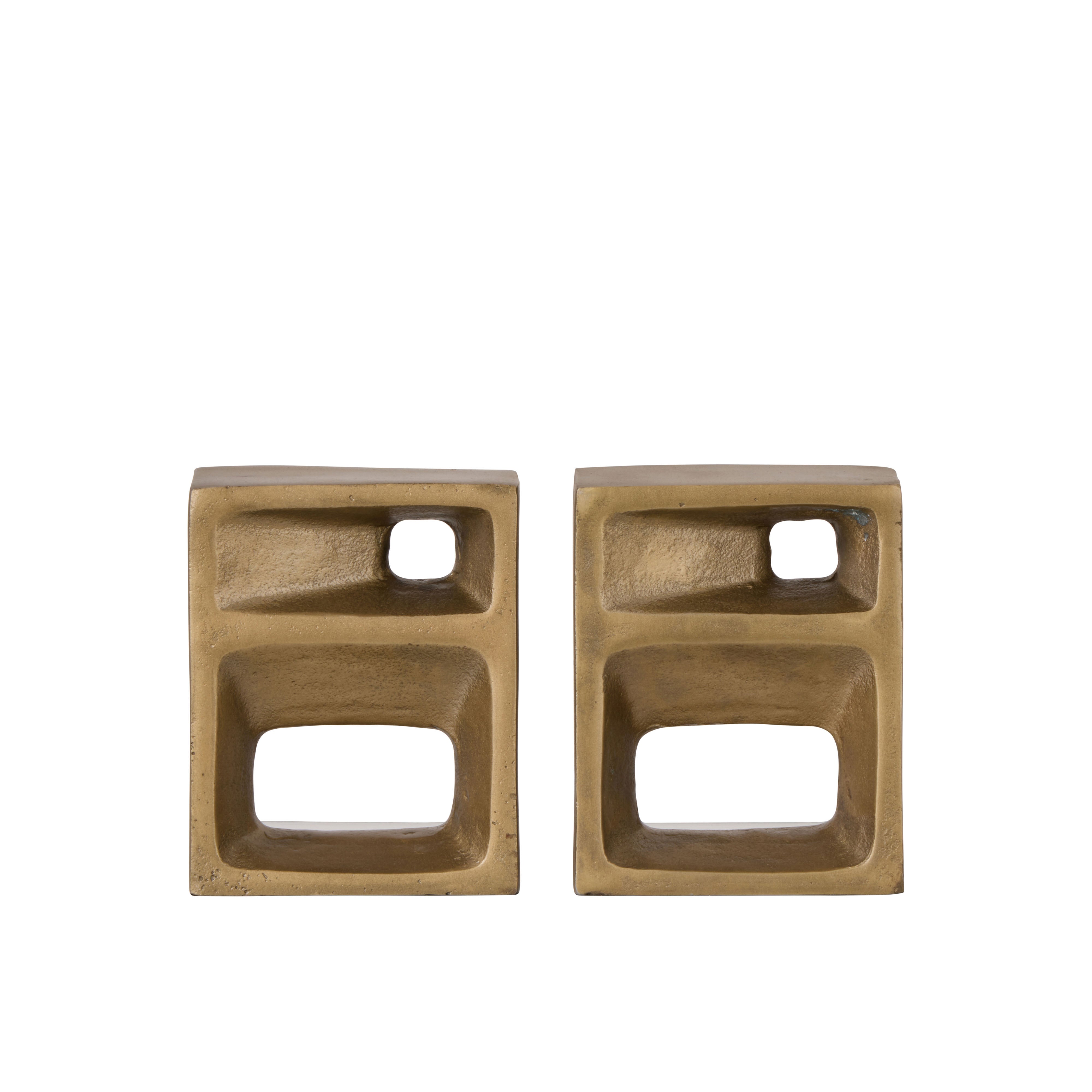 Grand Designs Cubis Bookends 2 Piece Set Gold