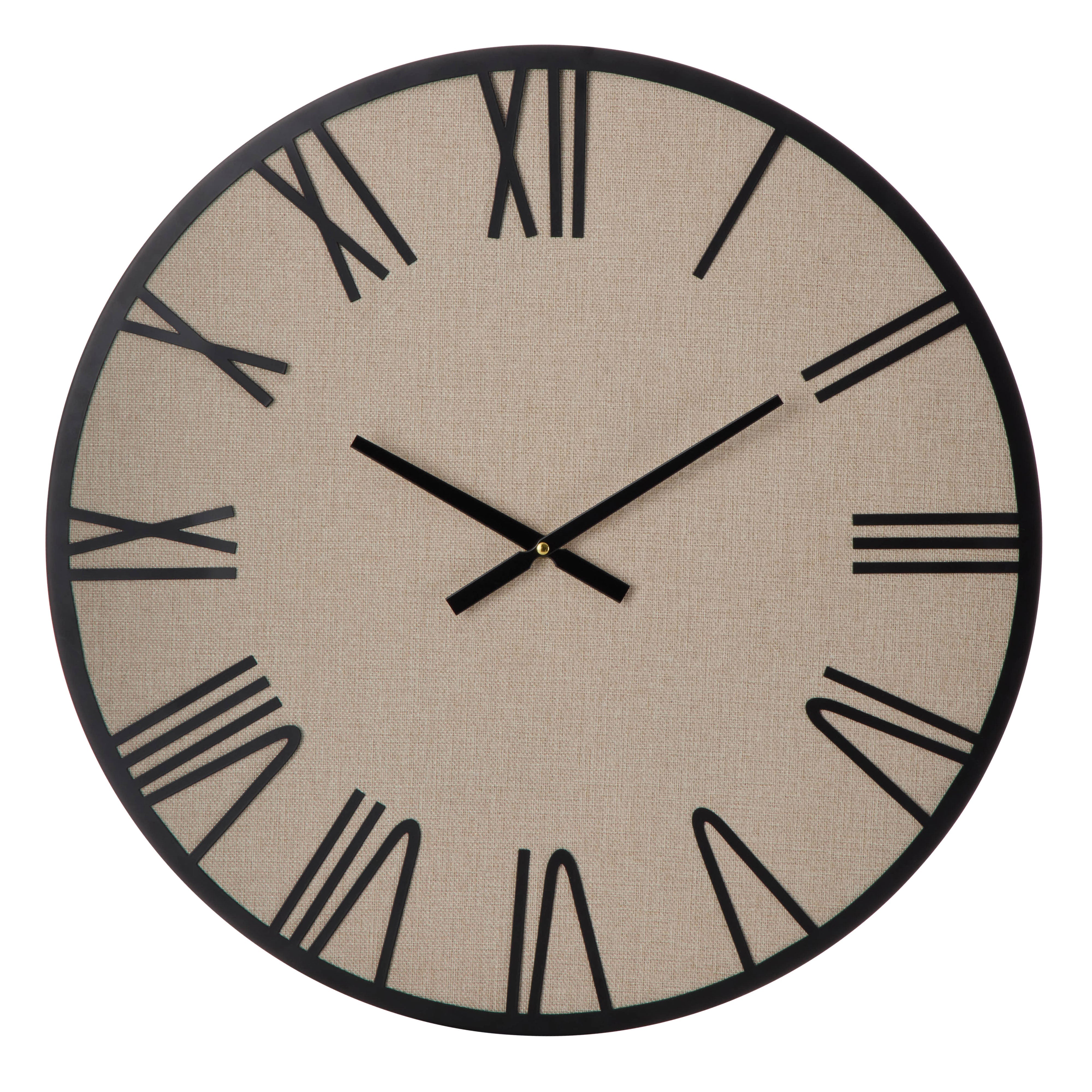 Amalfi Cologne Wall Clock Black & Linen