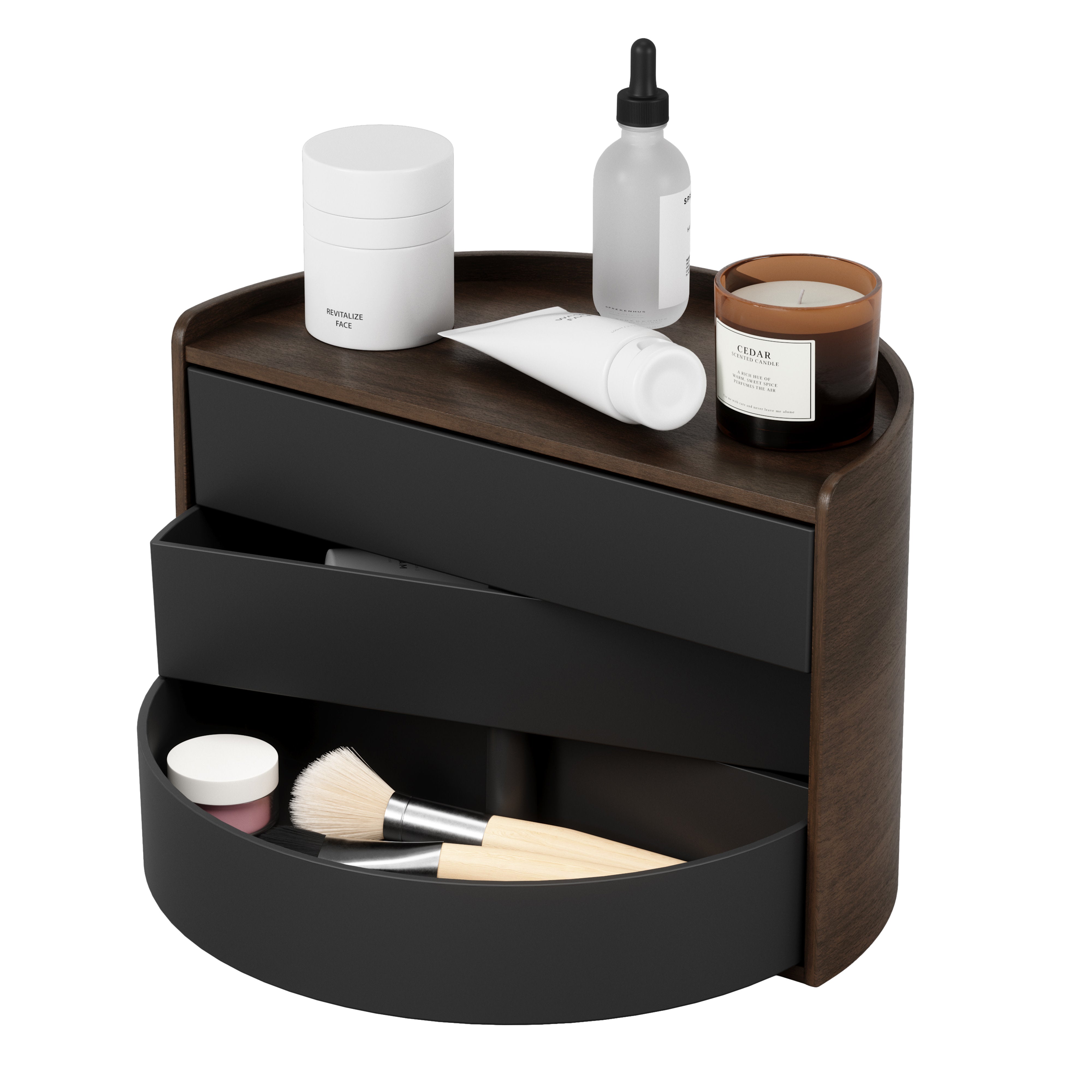 Umbra Moona Storage Box Black & Walnut