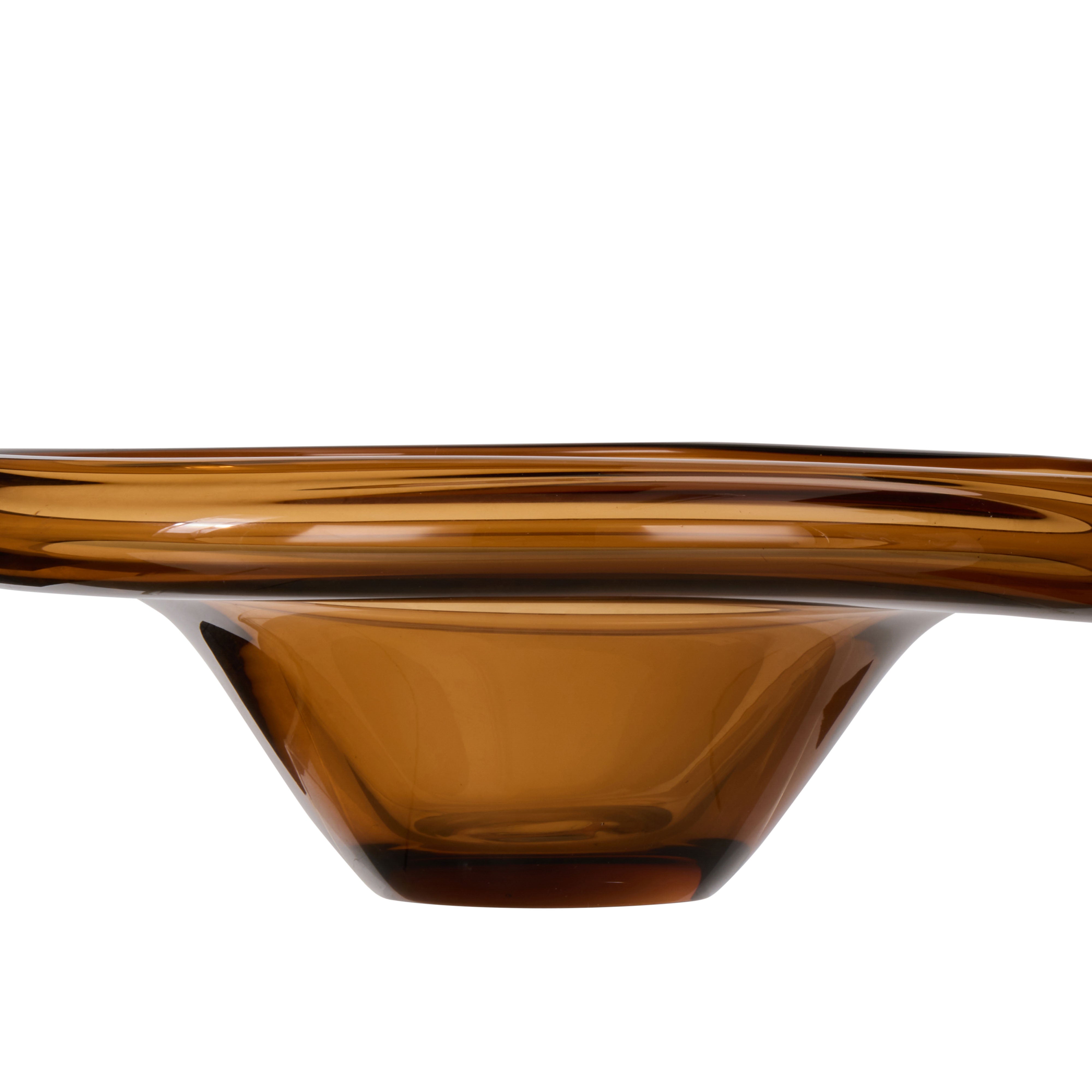 Amalfi Wavy Glass Bowl Brown