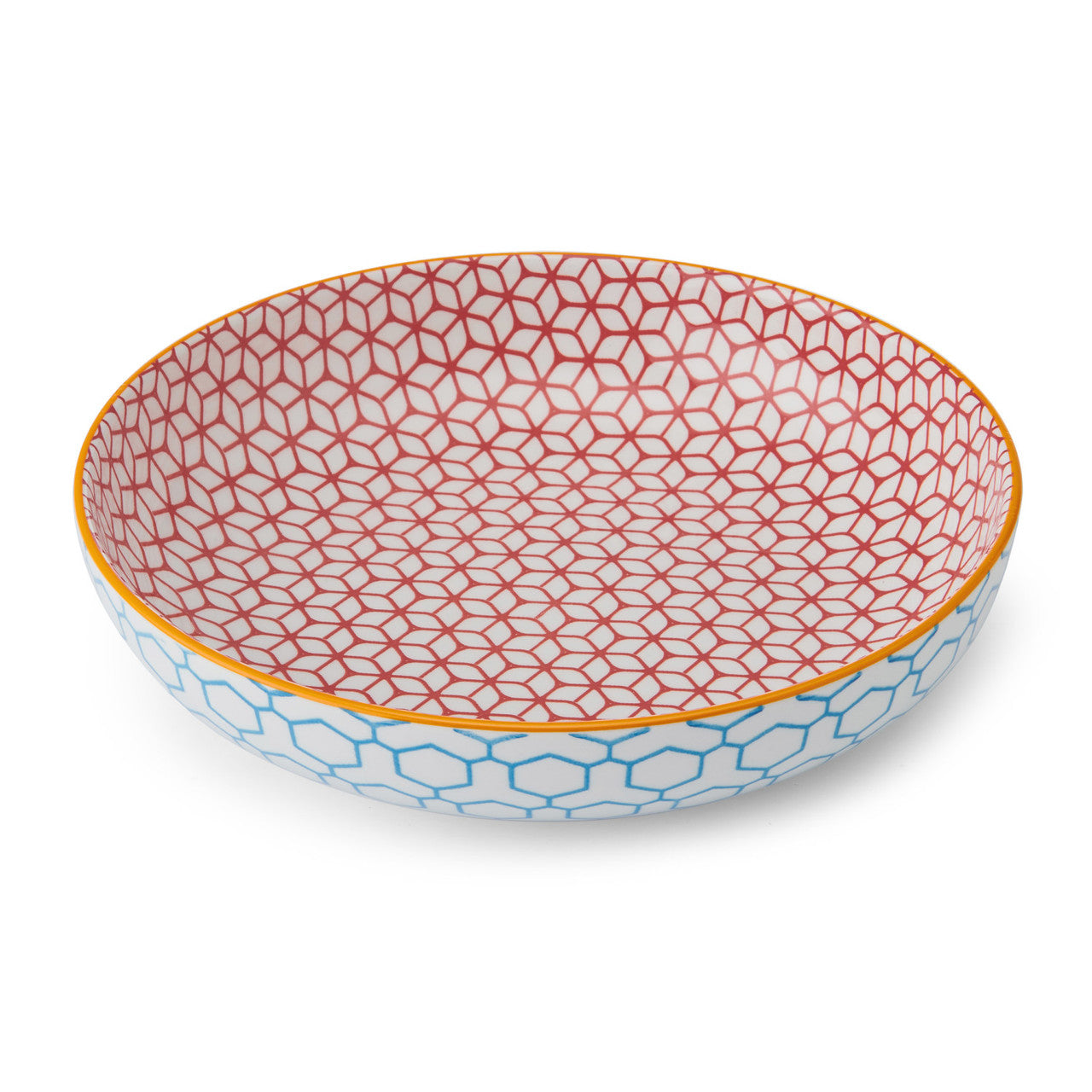 Mikasa Glazed Stoneware Coupe Bowl 21cm (Geometric Blue)