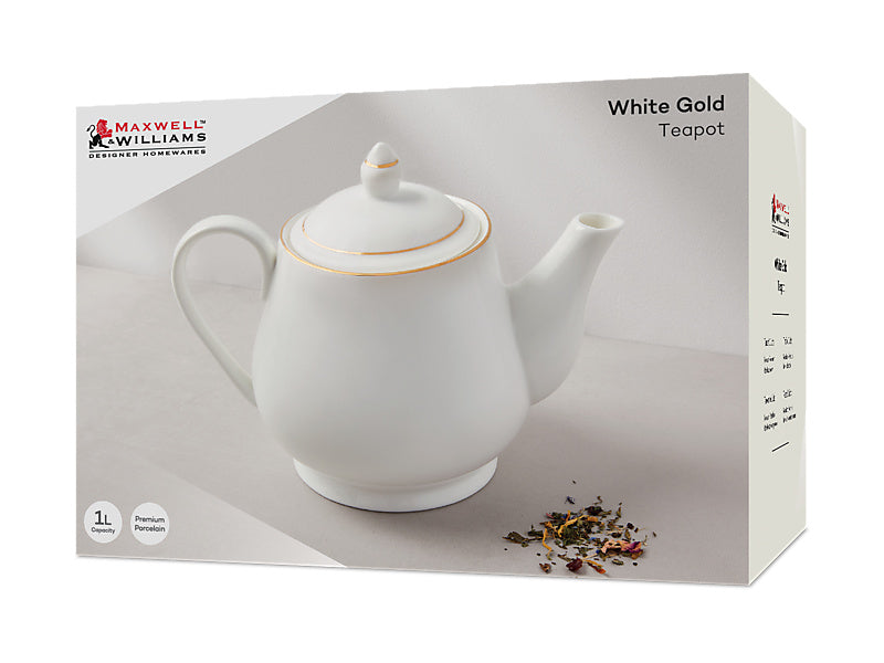 Maxwell & Williams White Gold Teapot 1L