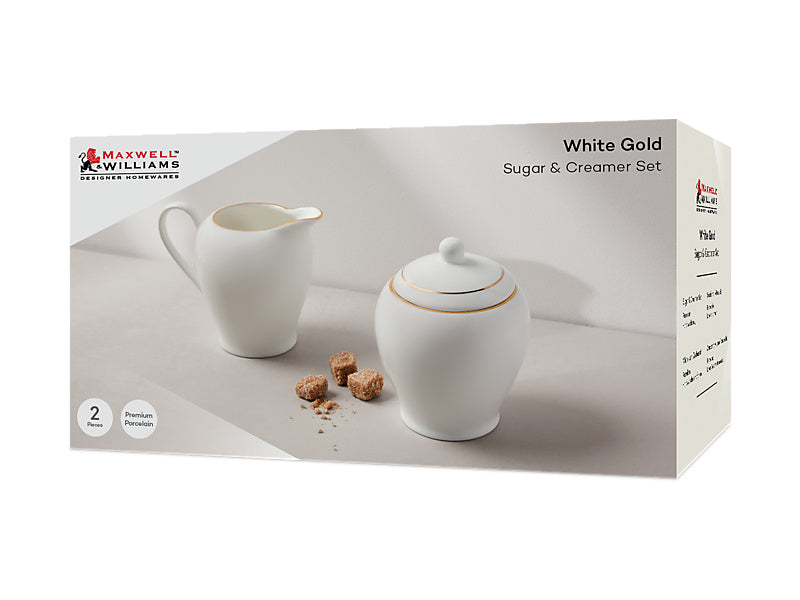 Maxwell & Williams White Gold Sugar & Creamer Set