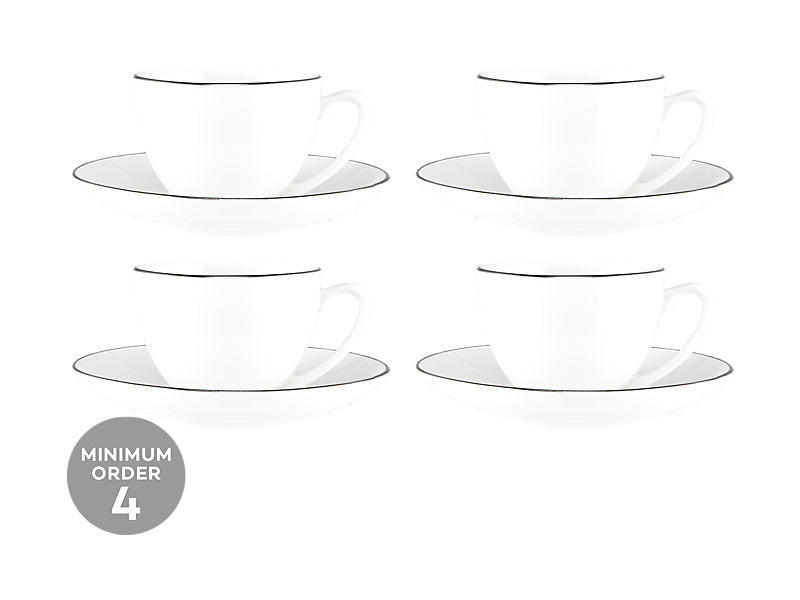 Maxwell & Williams White Platinum Coupe Demi Cup & Saucer 90ml