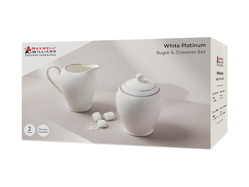 Maxwell & Williams White Platinum Sugar & Creamer Set