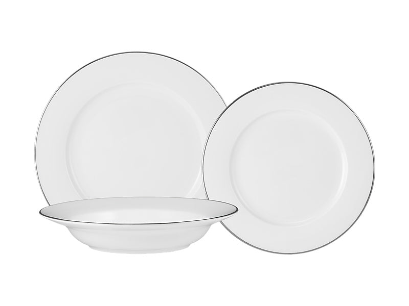 Maxwell & Williams White Platinum Rim Dinner Set 12 Piece