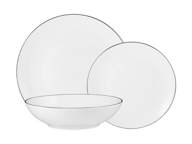 Maxwell & Williams White Platinum Coupe Dinner Set 12 Piece