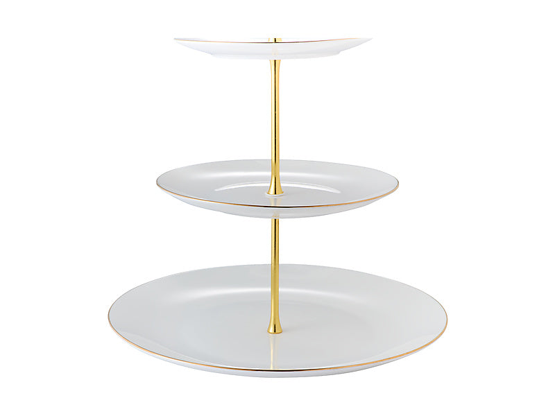 Maxwell & Williams White Gold 3 Tier Cake Stand 15 19 28 x 37cm