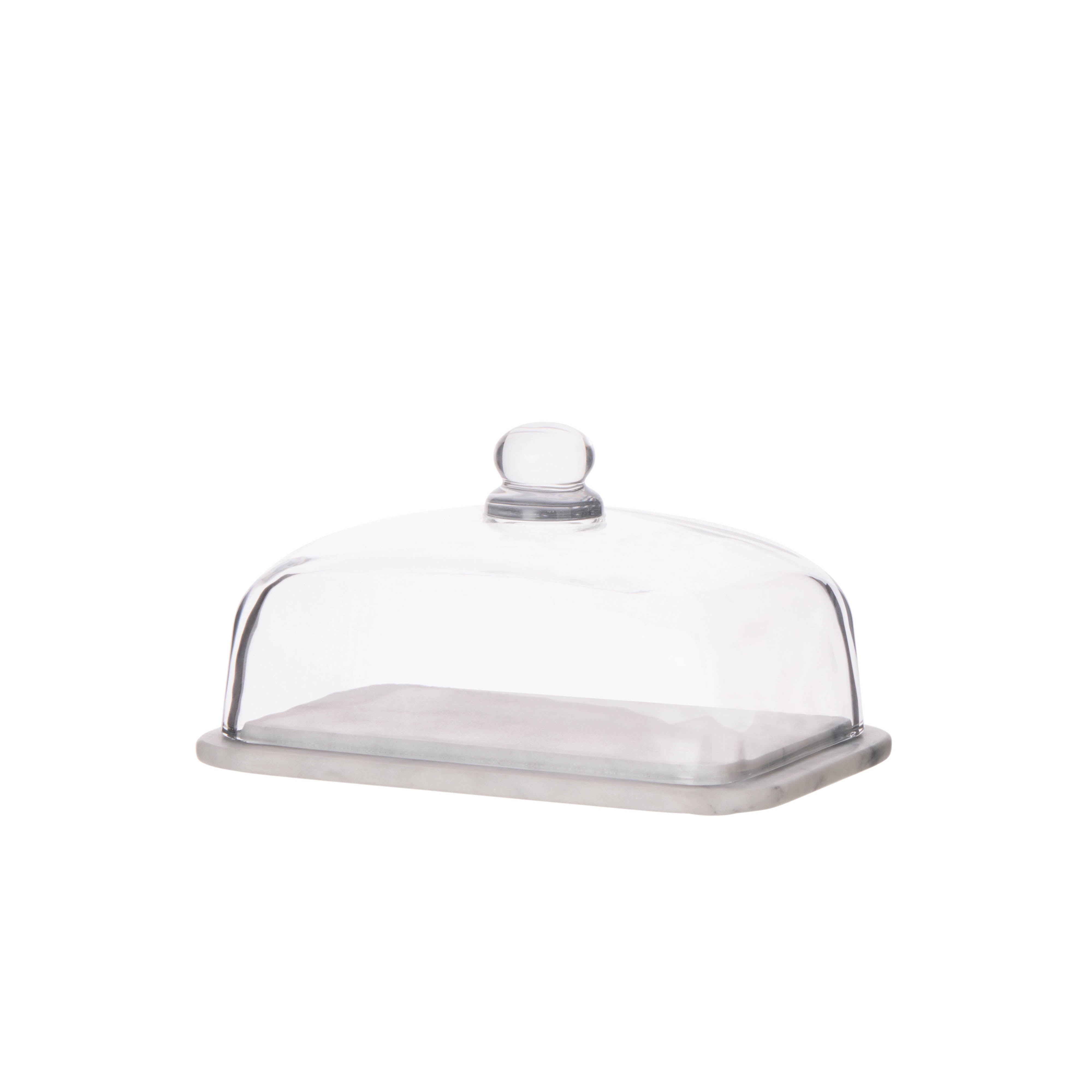 Davis & Waddell Nuvolo Marble Butter Dish White Grey