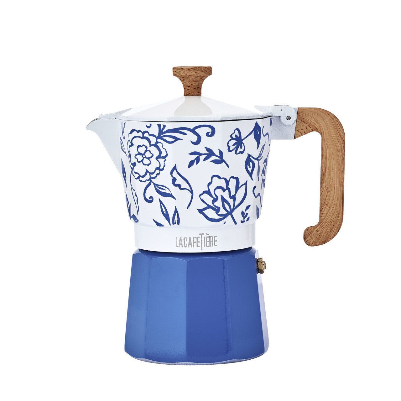 La Cafetière Venice Aluminium Espresso Maker 6 Cup / 290ml (Blu Fiorato)