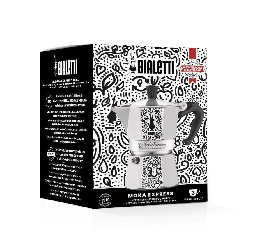 Bialetti 90th Anniversary Moka Express 3 Cup (130 ml) Stovetop Coffee Maker