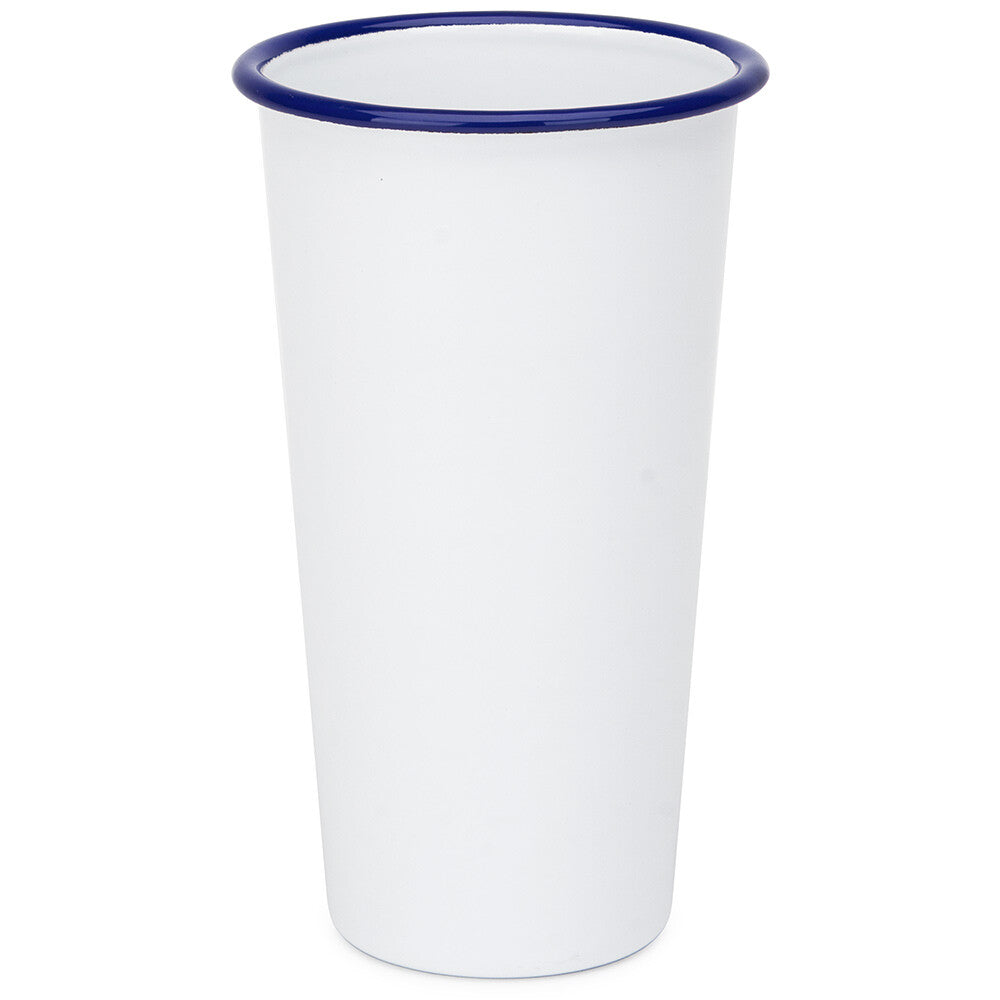 Falcon Enamel Tumbler 10cm (775ml) - White with Blue Rim
