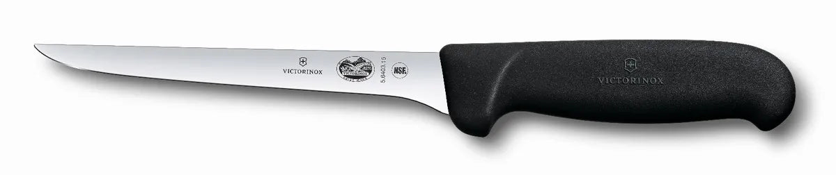 Victorinox Fibrox Boning Knife Straight Edge Extra Narrow Blade 15cm