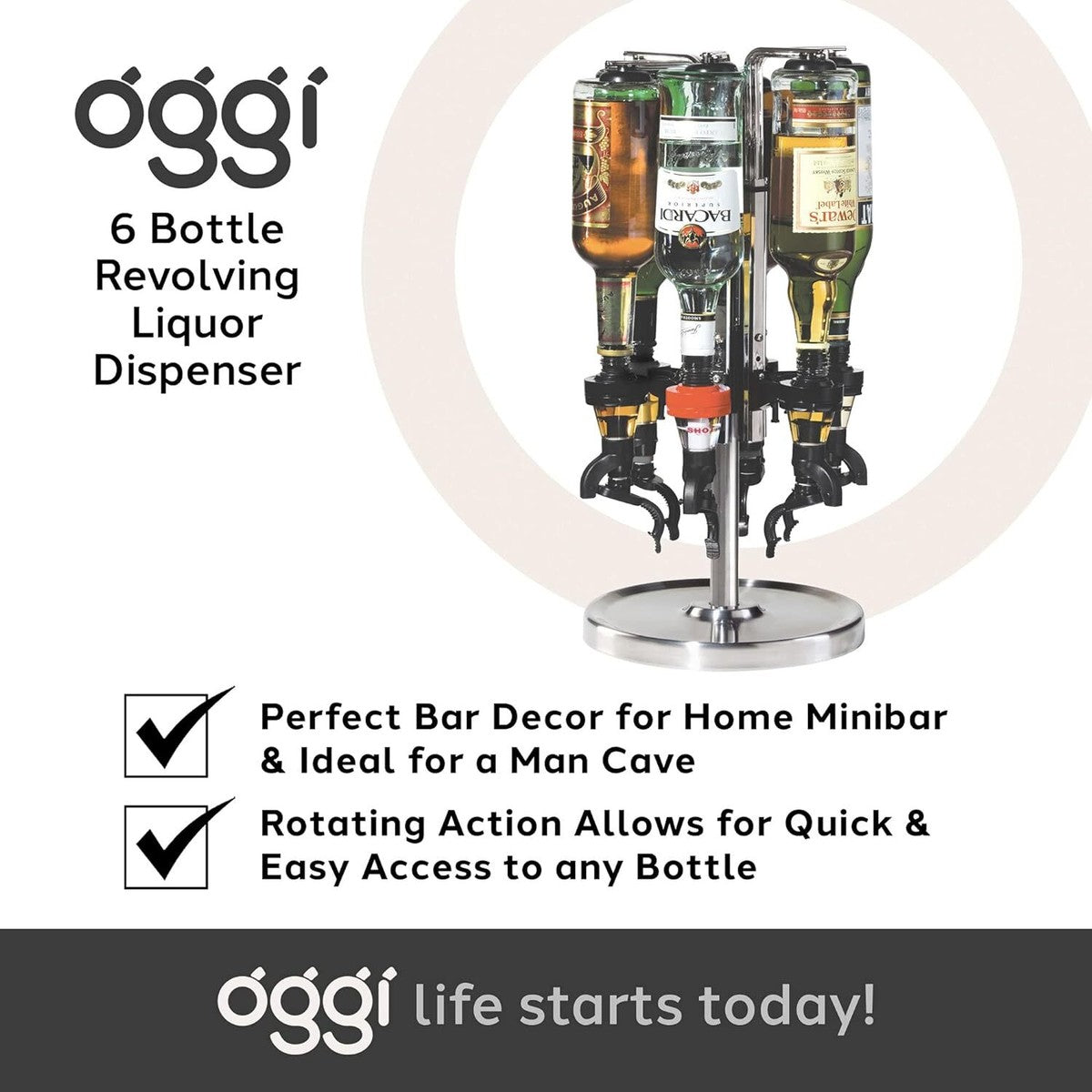 Oggi Pro Revolving Bottle Dispenser 6 Bottle