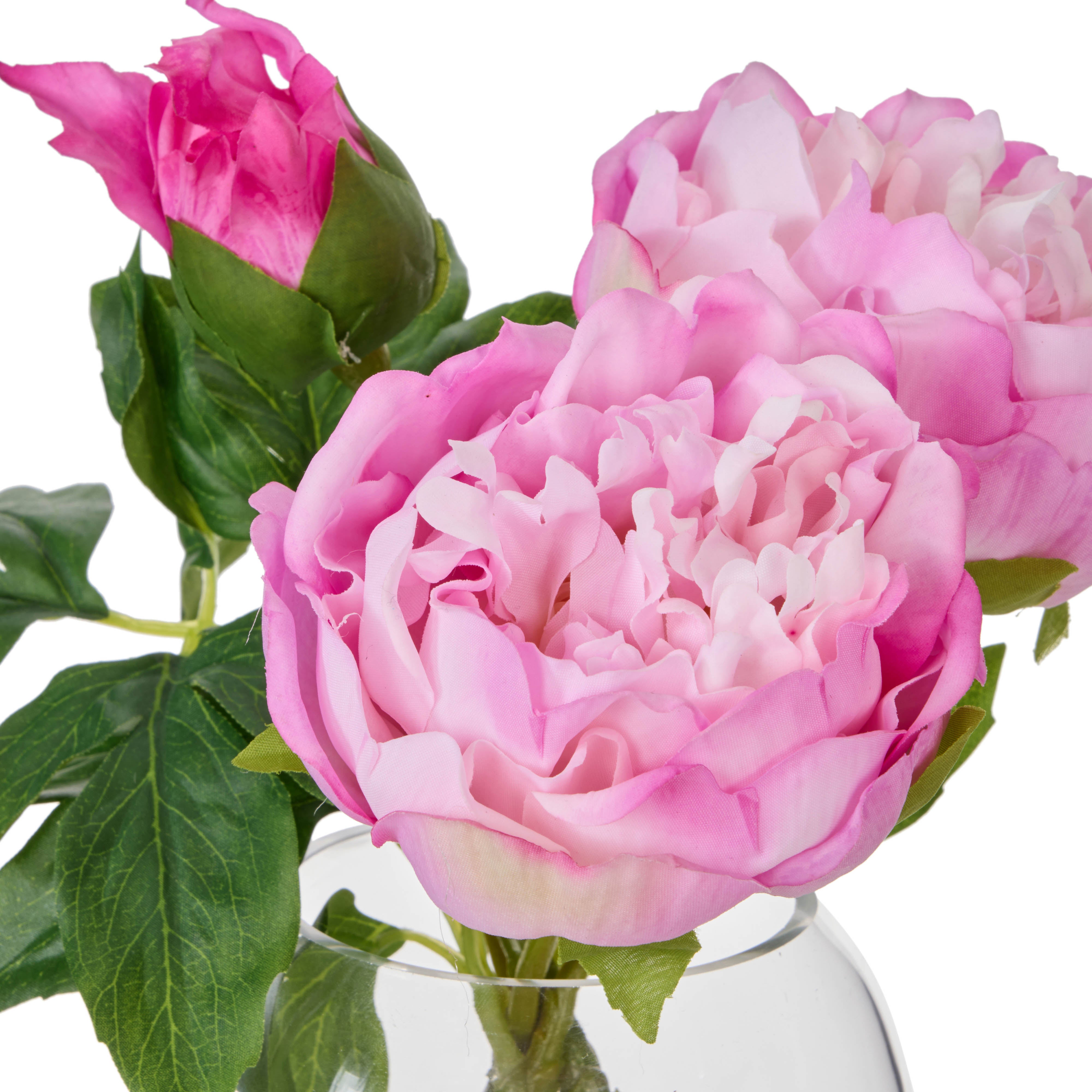 Rogue Peony Real Touch Sphere Vase Pink & Purple