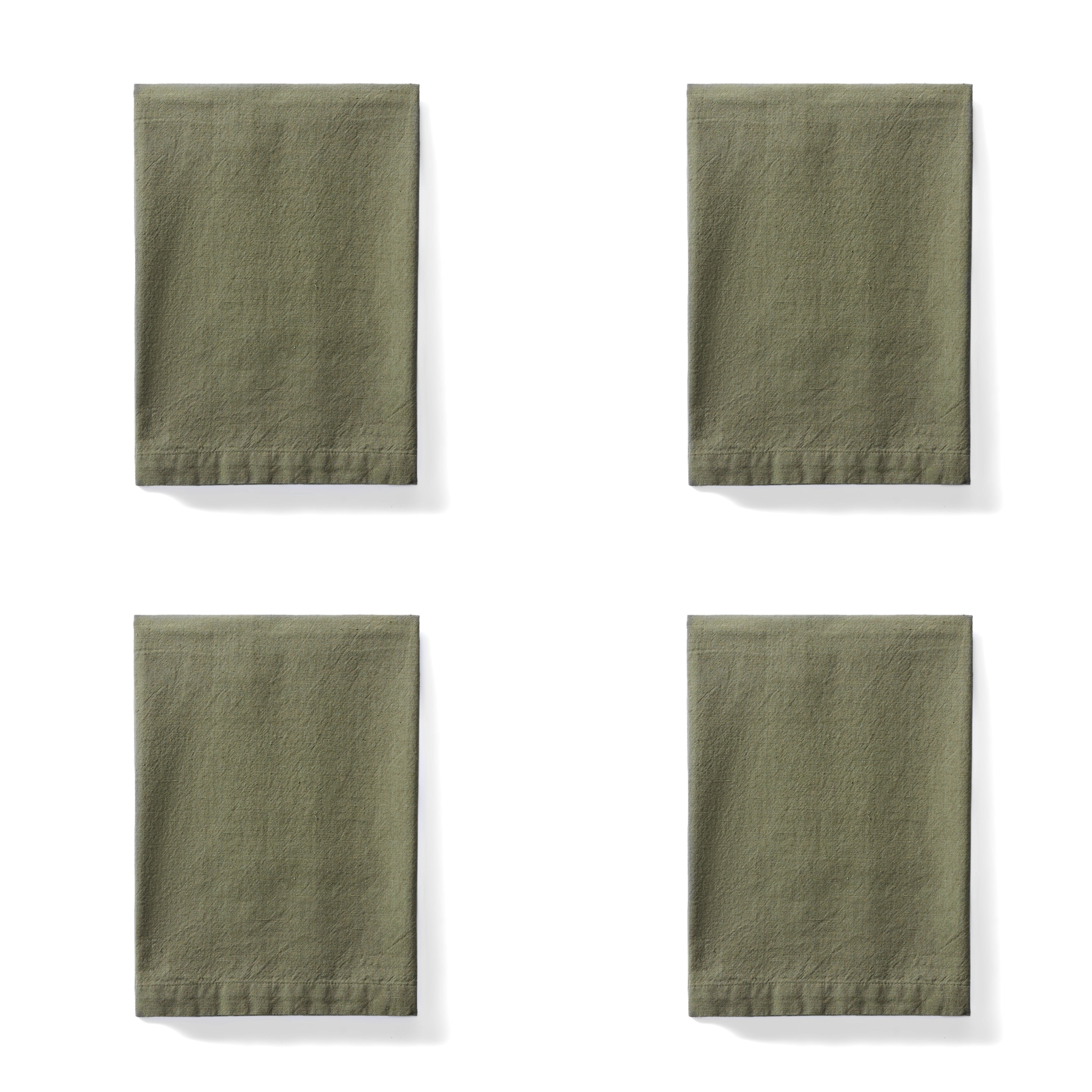 Amalfi Sorrento Liveable Linen Napkins 4 Piece Set Green
