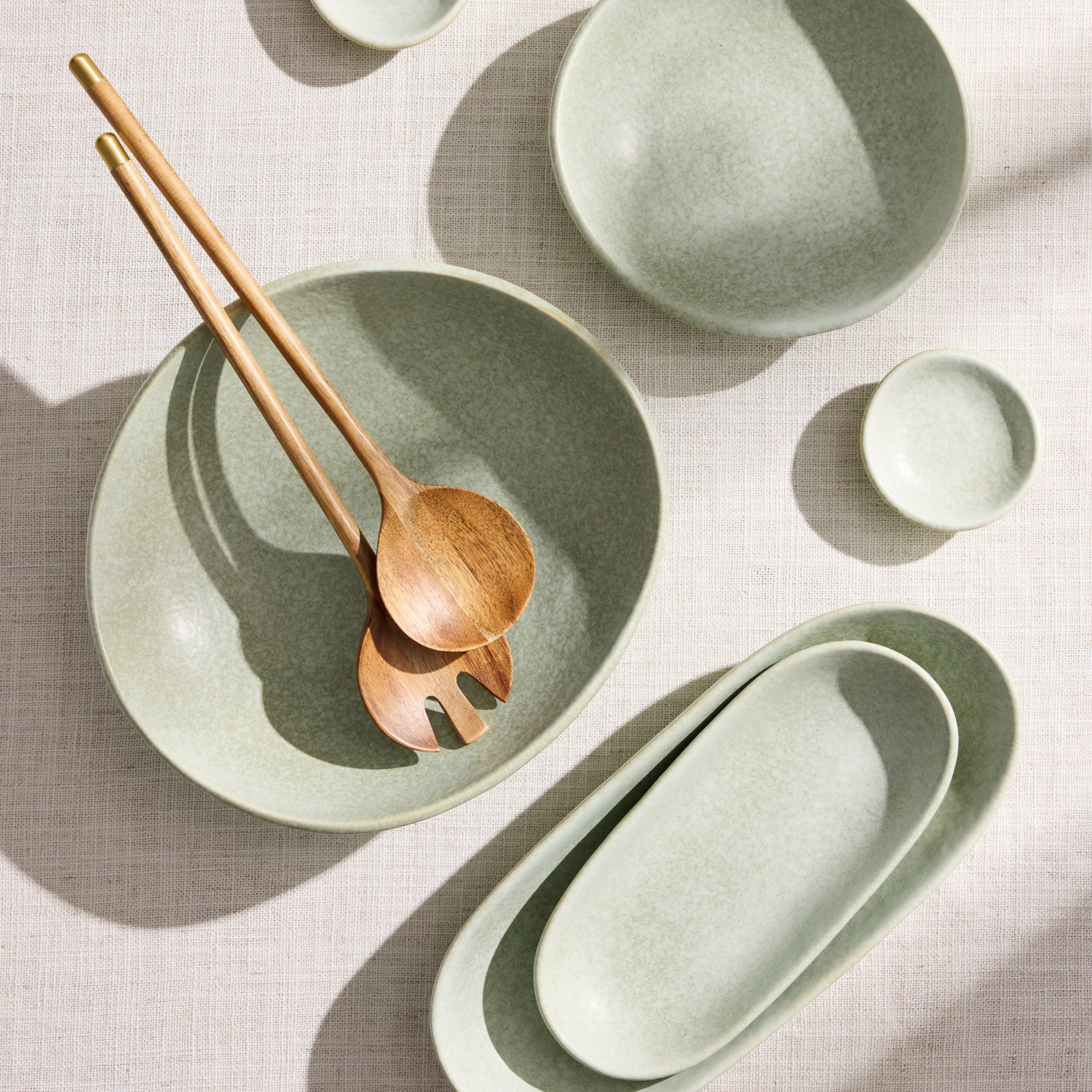 Davis & Waddell Greta Porcelain Pinch Bowls 2 Piece Set Mint Green